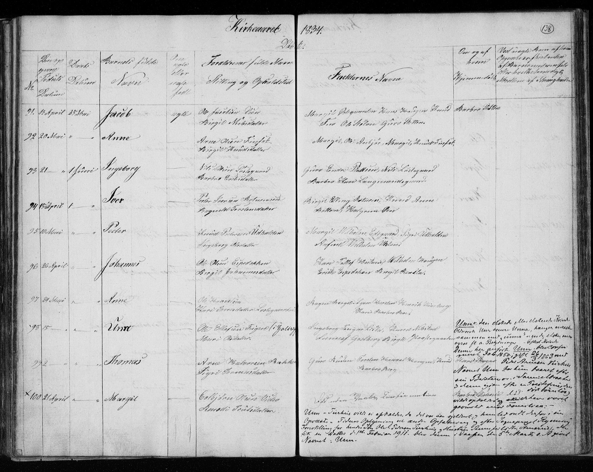 Gol kirkebøker, AV/SAKO-A-226/F/Fa/L0001: Parish register (official) no. I 1, 1821-1837, p. 138