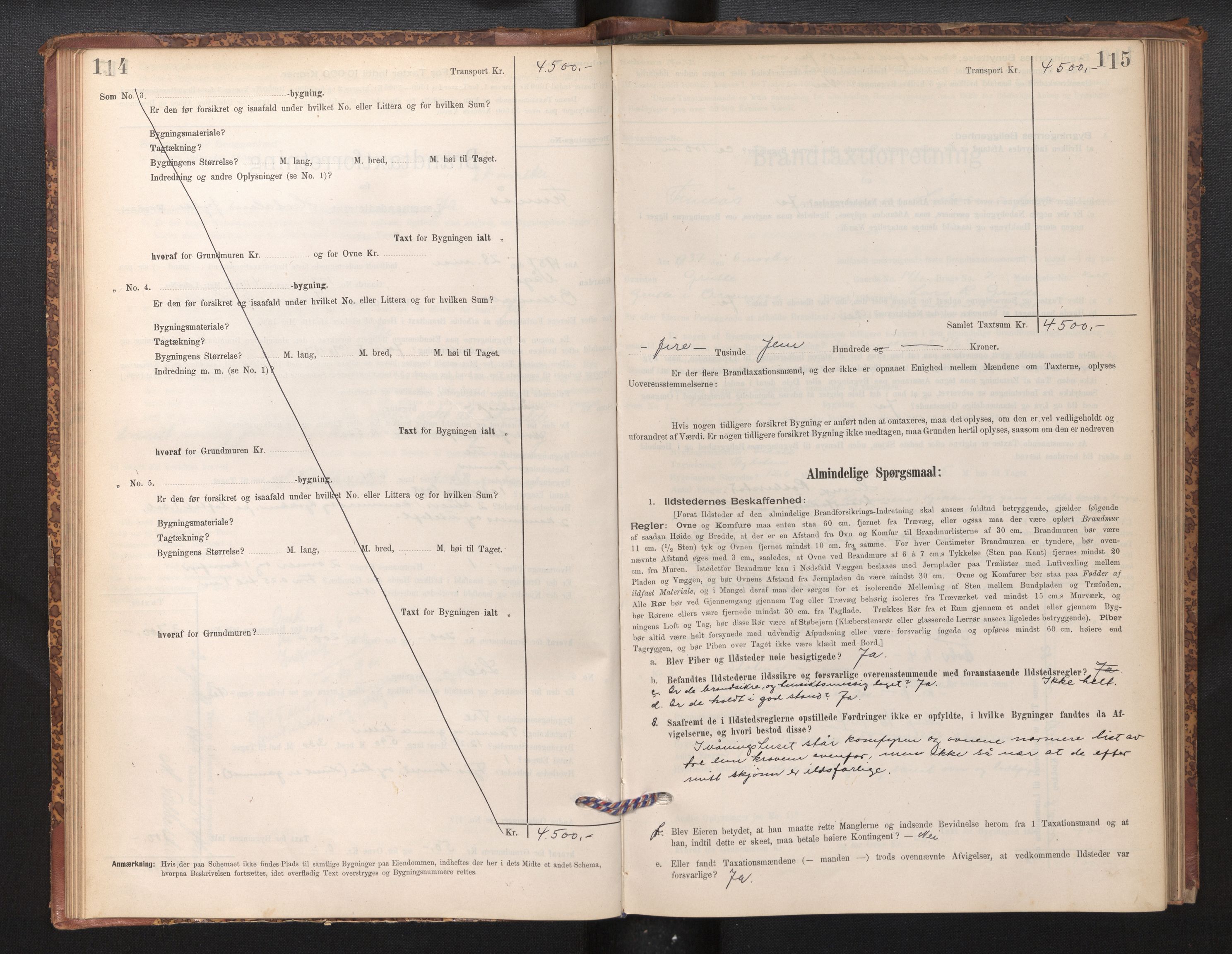 Lensmannen i Finnås, AV/SAB-A-31901/0012/L0002: Branntakstprotokoll, skjematakst, 1894-1954, p. 114-115