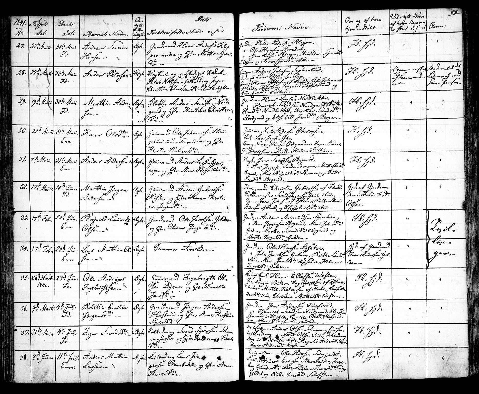 Idd prestekontor Kirkebøker, AV/SAO-A-10911/F/Fc/L0003: Parish register (official) no. III 3, 1832-1847, p. 88