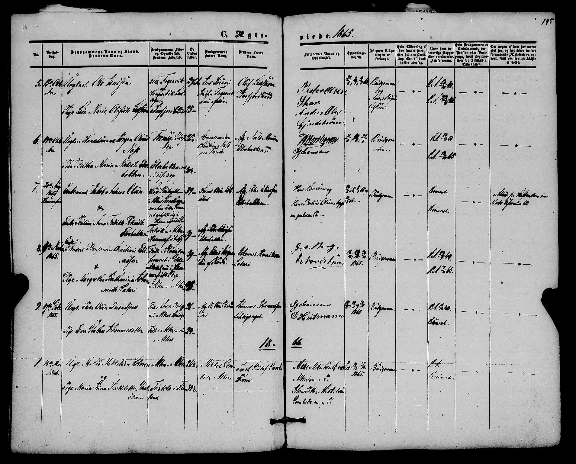 Alta sokneprestkontor, SATØ/S-1338/H/Ha/L0001.kirke: Parish register (official) no. 1, 1858-1878, p. 145