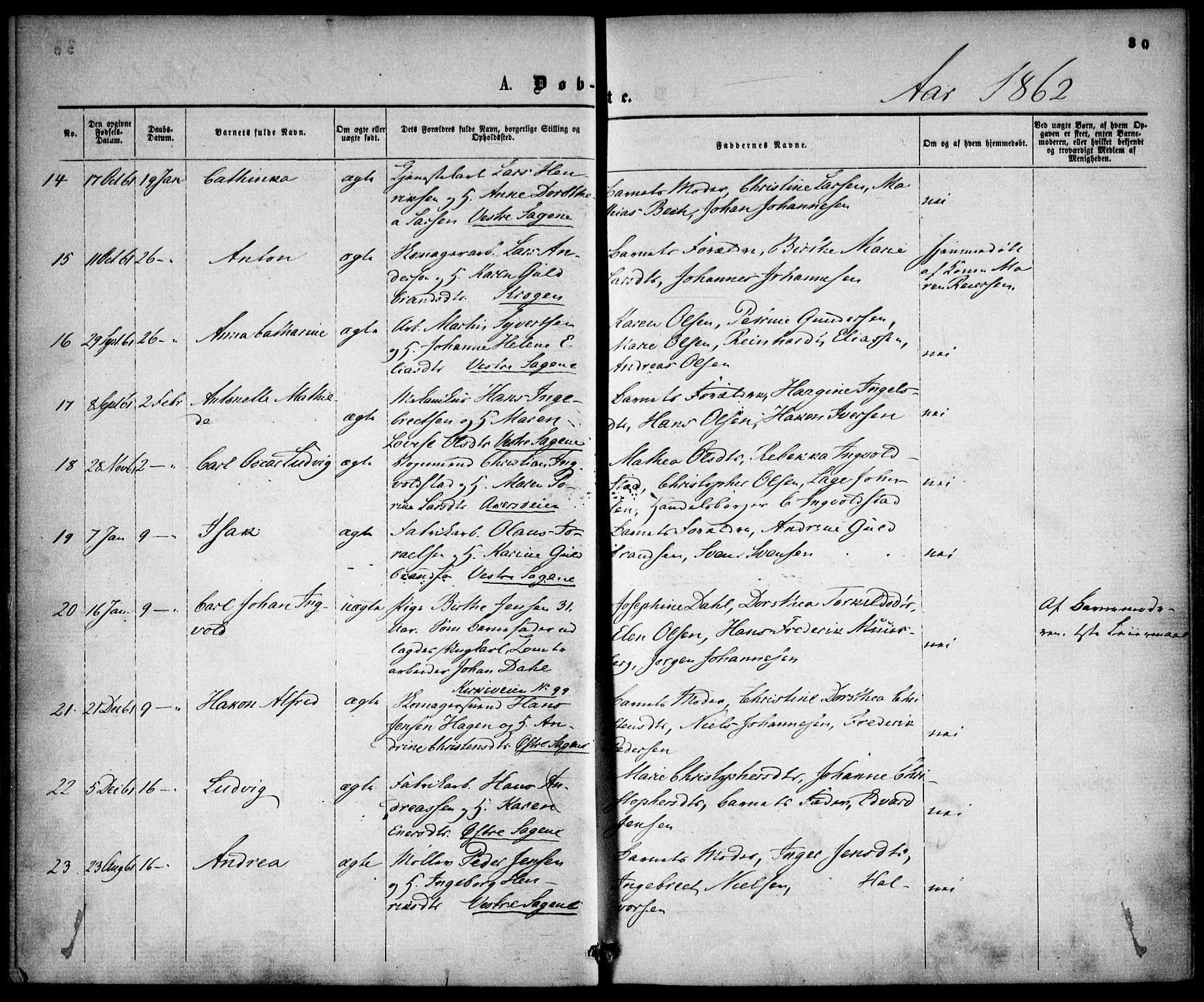 Gamle Aker prestekontor Kirkebøker, SAO/A-10617a/F/L0001: Parish register (official) no. 1, 1861-1865, p. 30