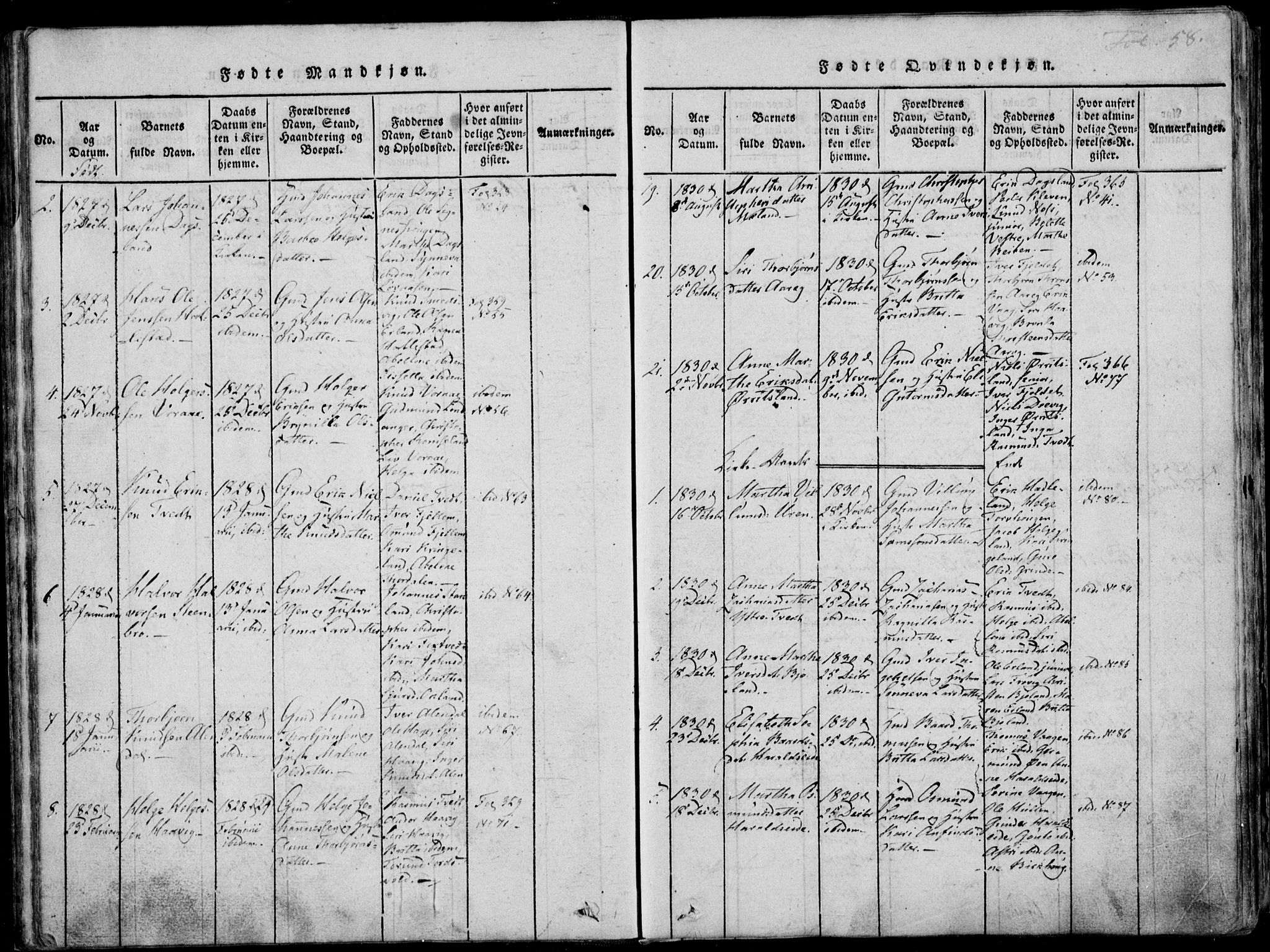 Skjold sokneprestkontor, SAST/A-101847/H/Ha/Haa/L0003: Parish register (official) no. A 3, 1815-1835, p. 58