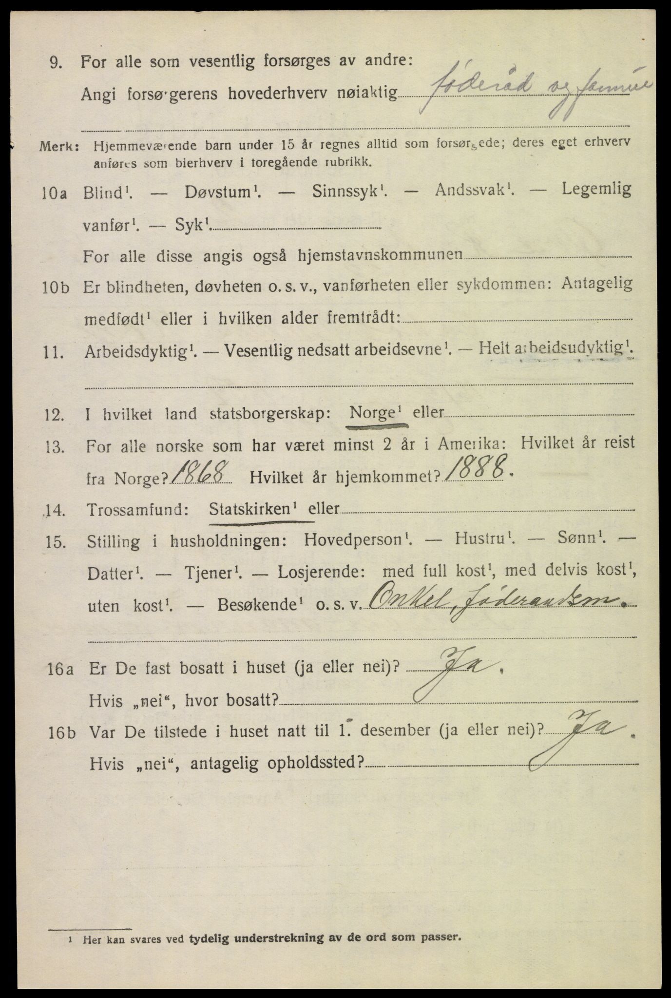 SAH, 1920 census for Øvre Rendal, 1920, p. 3240