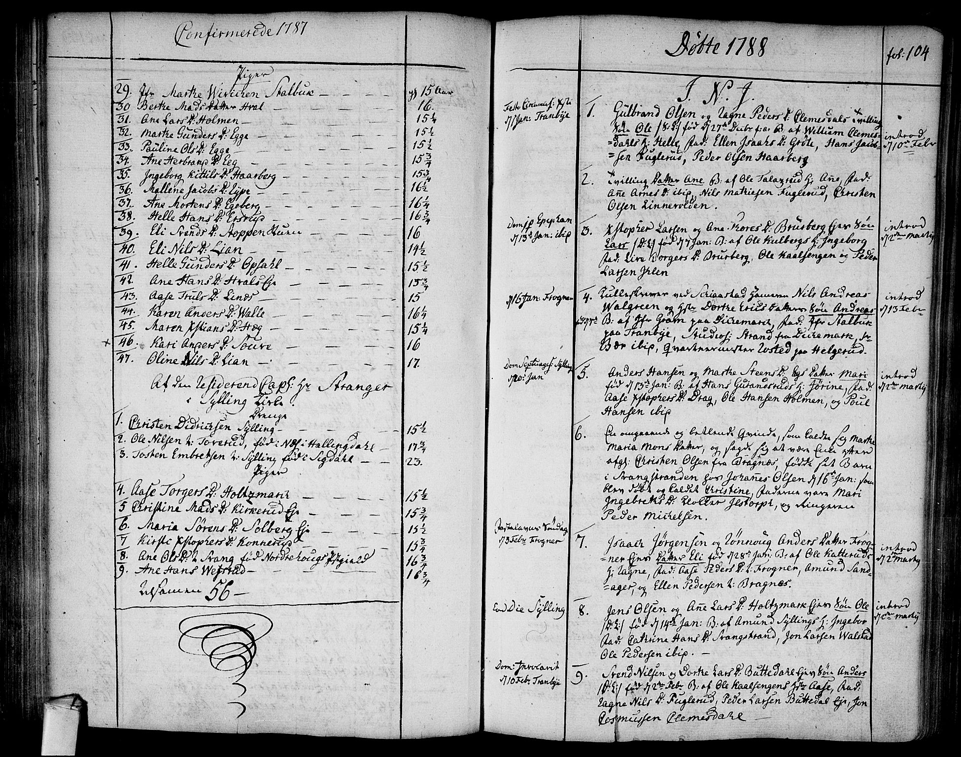 Lier kirkebøker, AV/SAKO-A-230/F/Fa/L0006: Parish register (official) no. I 6, 1777-1794, p. 104