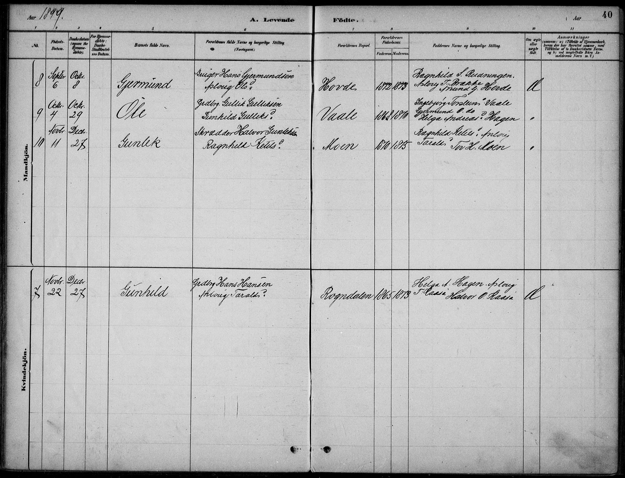 Hjartdal kirkebøker, AV/SAKO-A-270/F/Fc/L0002: Parish register (official) no. III 2, 1880-1936, p. 40