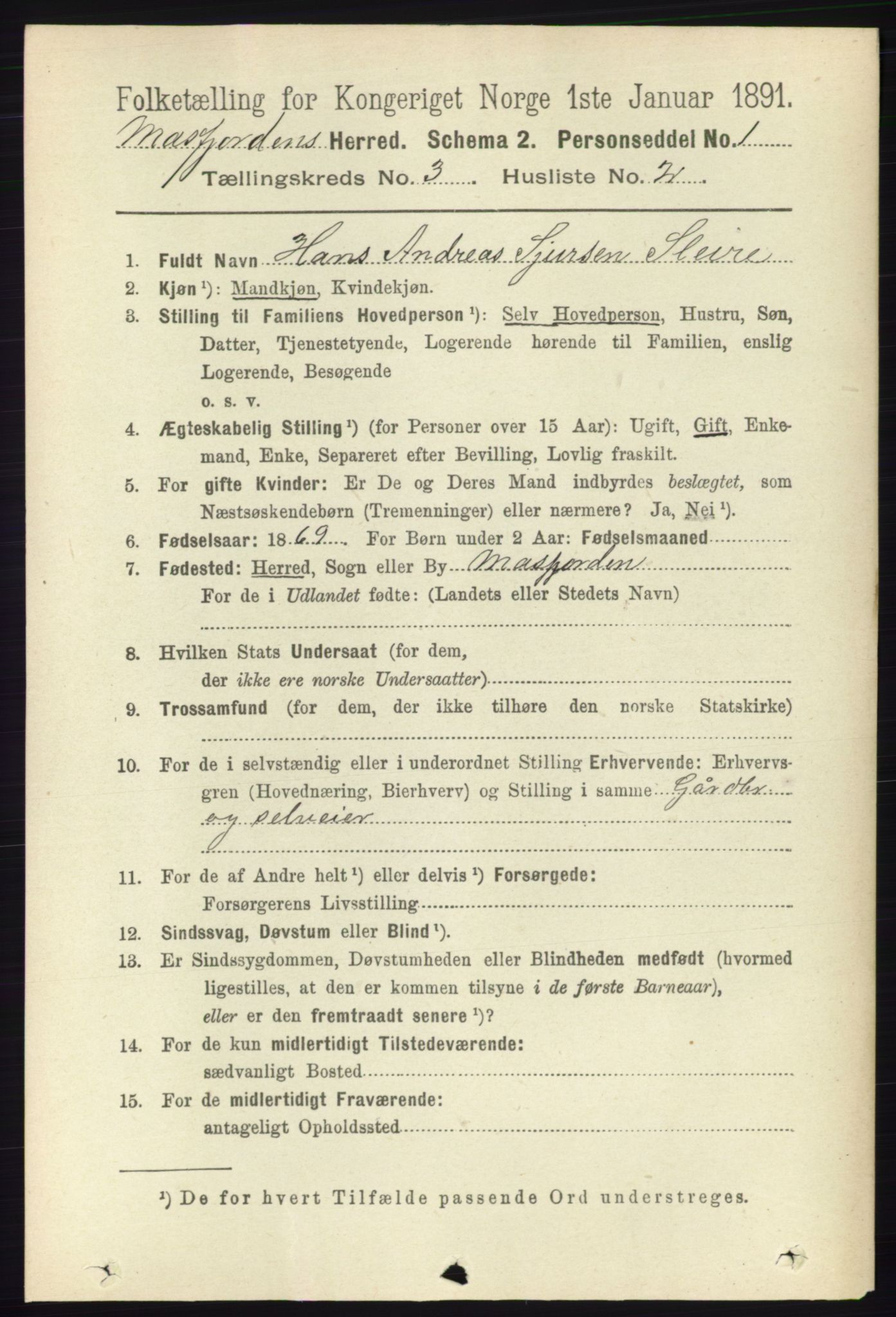 RA, 1891 census for 1266 Masfjorden, 1891, p. 531