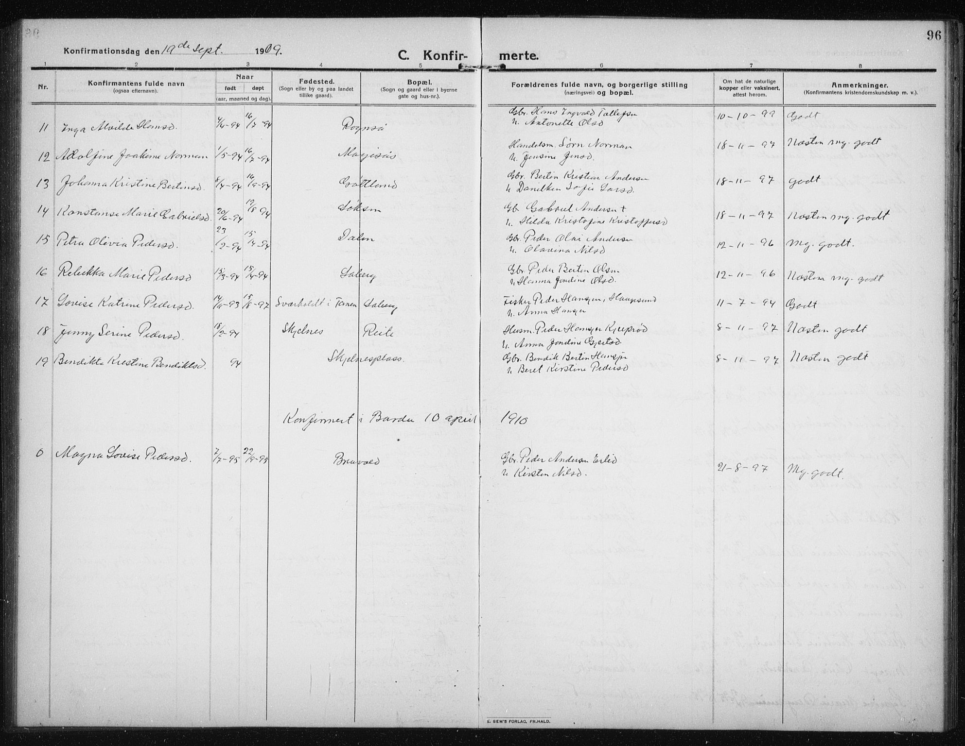 Salangen sokneprestembete, SATØ/S-1324/H/Ha/L0005klokker: Parish register (copy) no. 5, 1918-1937, p. 96