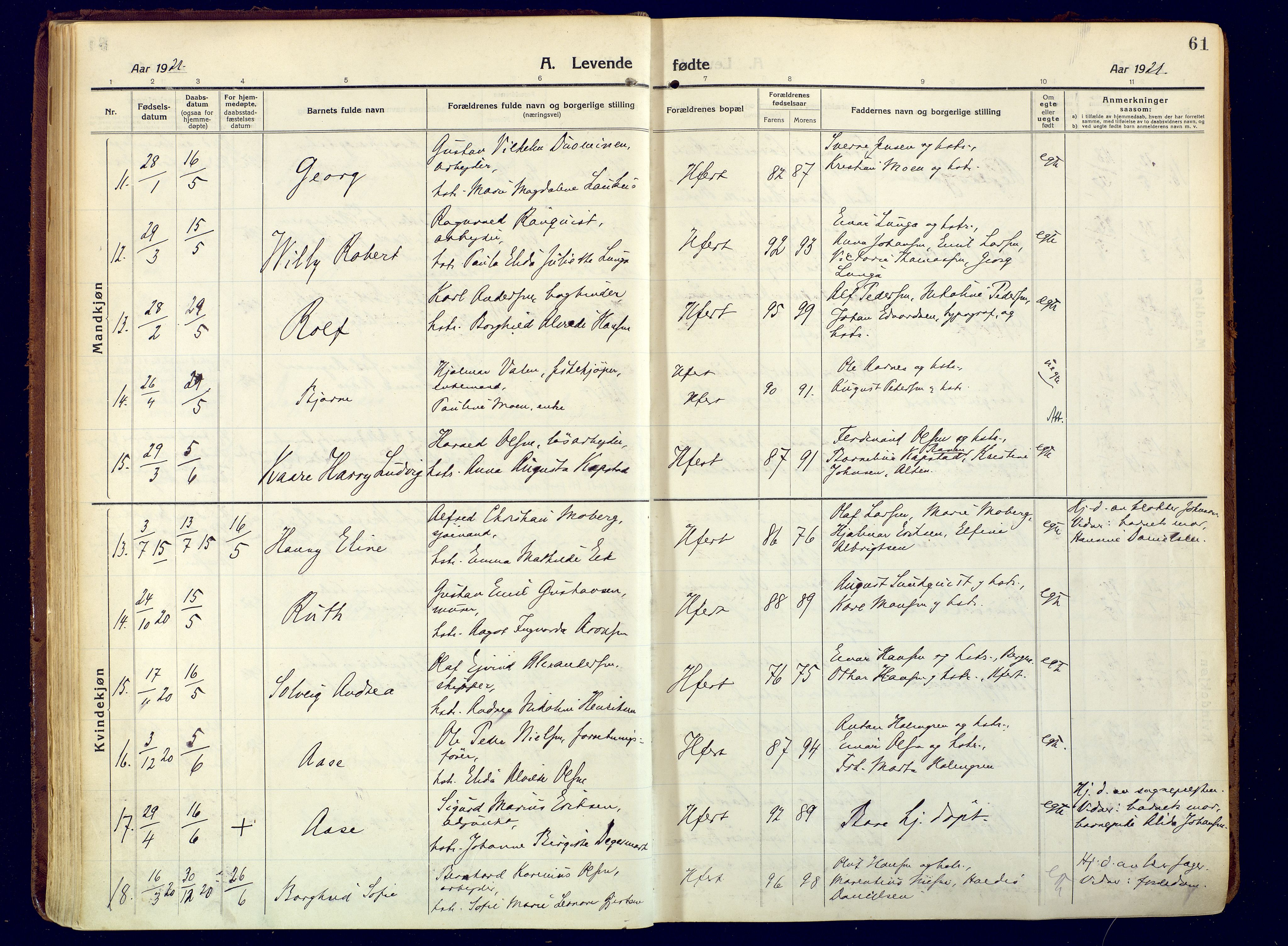 Hammerfest sokneprestkontor, SATØ/S-1347/H/Ha/L0015.kirke: Parish register (official) no. 15, 1916-1923, p. 61