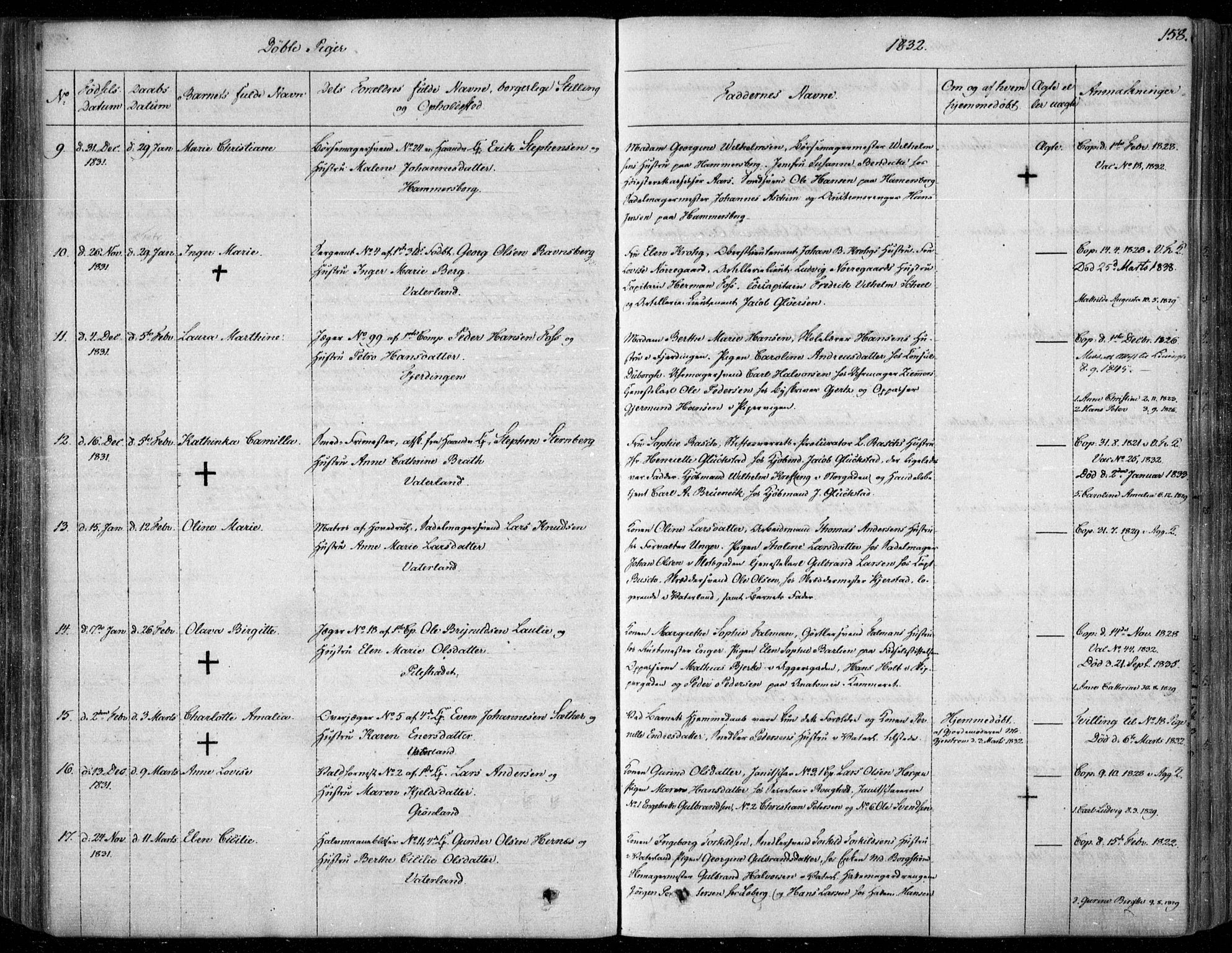Garnisonsmenigheten Kirkebøker, SAO/A-10846/F/Fa/L0006: Parish register (official) no. 6, 1828-1841, p. 158