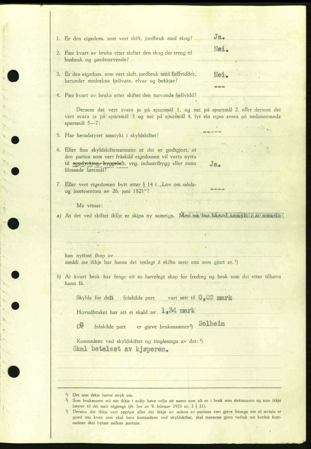 Sunnhordland sorenskrivar, AV/SAB-A-2401: Mortgage book no. A77, 1945-1945, Diary no: : 1364/1945