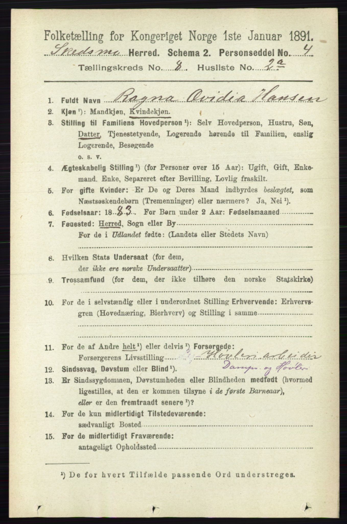 RA, 1891 census for 0231 Skedsmo, 1891, p. 3932