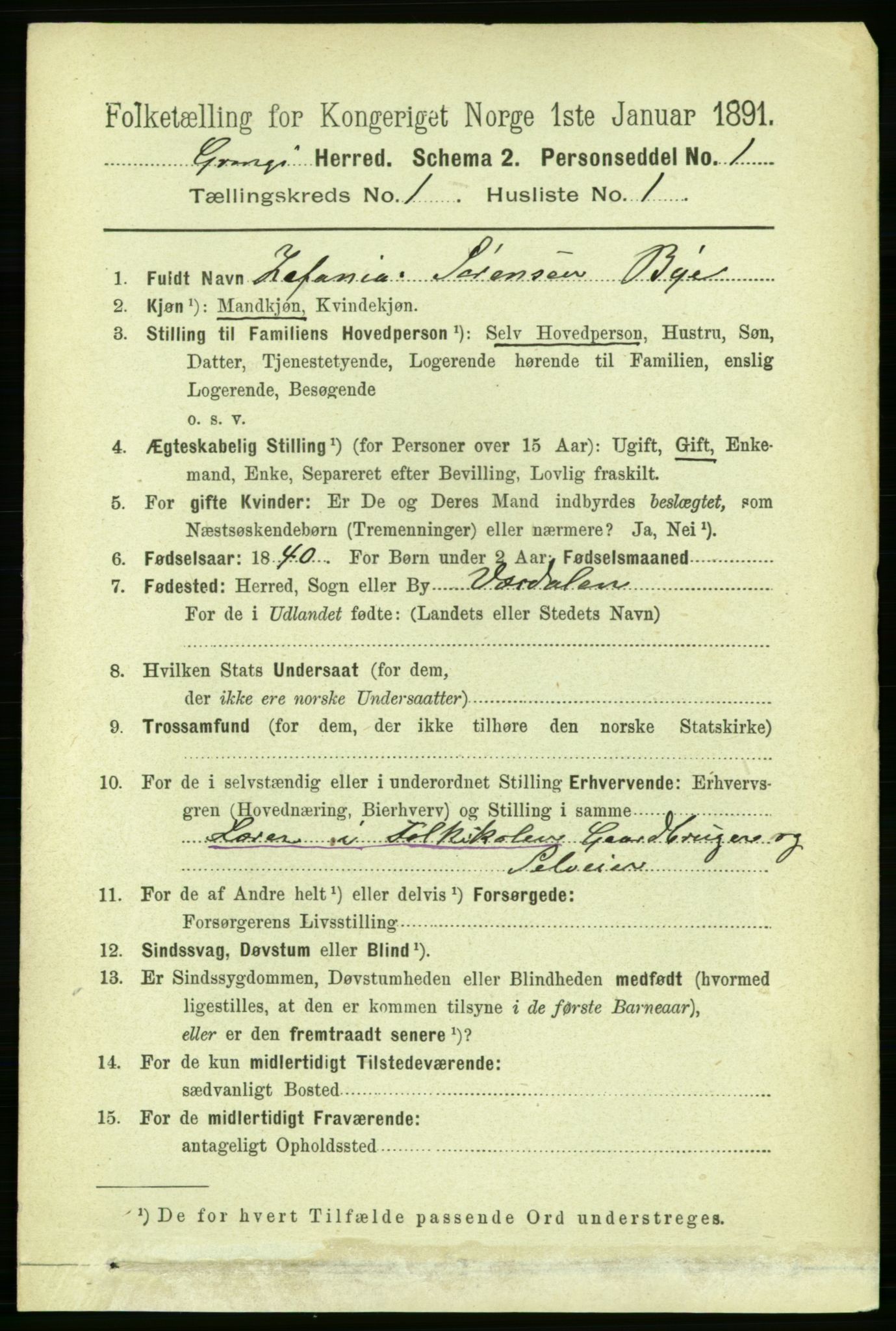 RA, 1891 census for 1742 Grong, 1891, p. 121