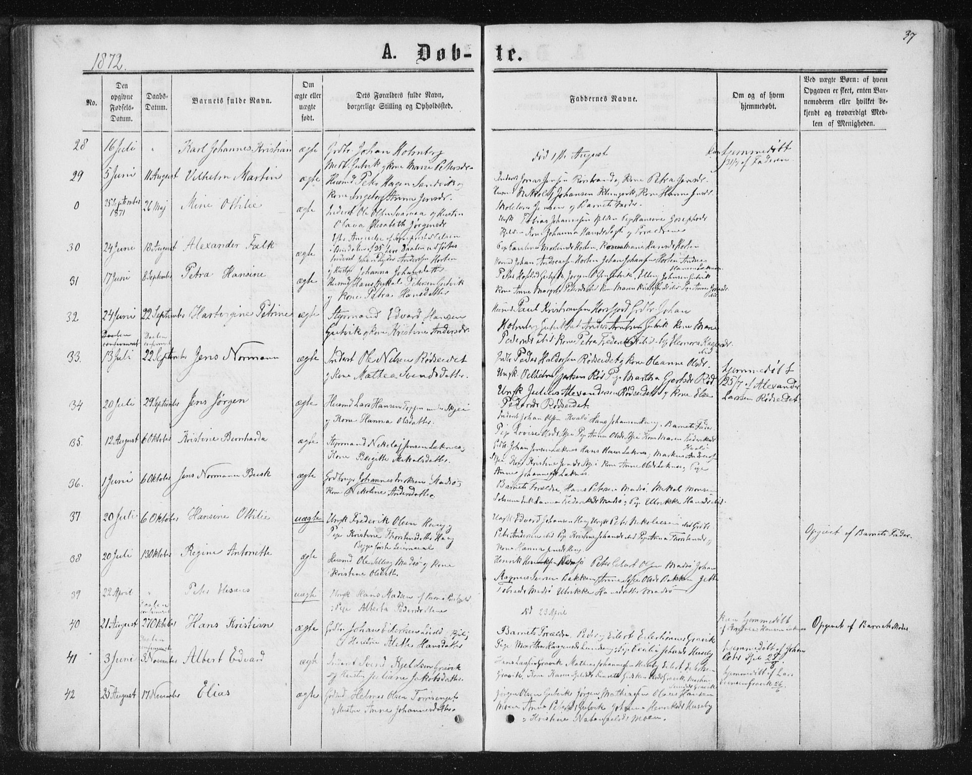 Ministerialprotokoller, klokkerbøker og fødselsregistre - Nord-Trøndelag, SAT/A-1458/788/L0696: Parish register (official) no. 788A03, 1863-1877, p. 37