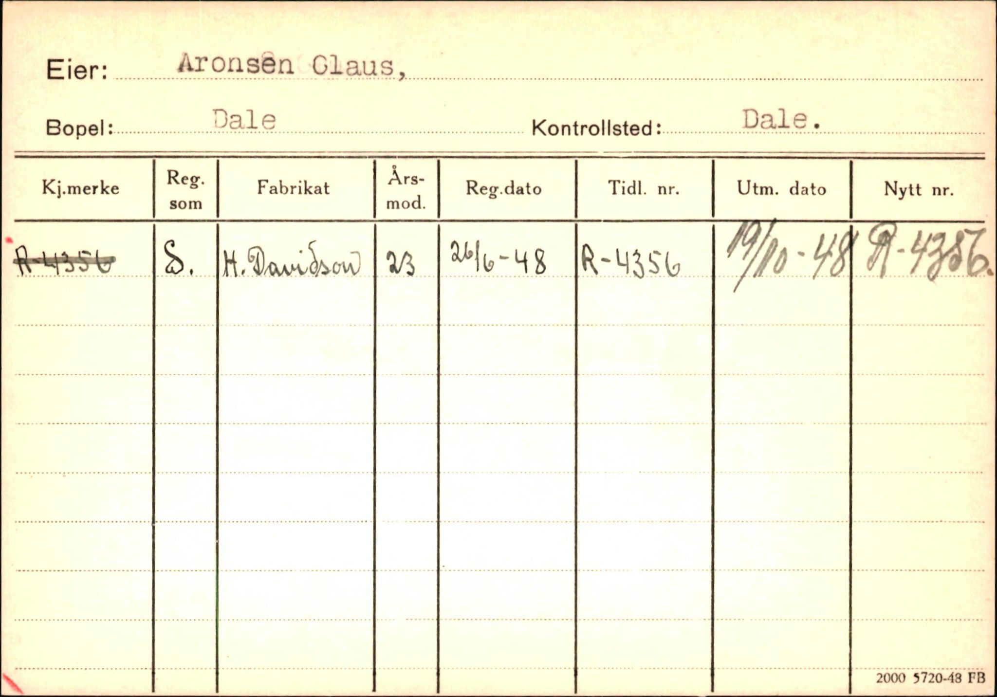 Statens vegvesen, Hordaland vegkontor, AV/SAB-A-5201/2/Ha/L0002: R-eierkort A, 1920-1971, p. 939