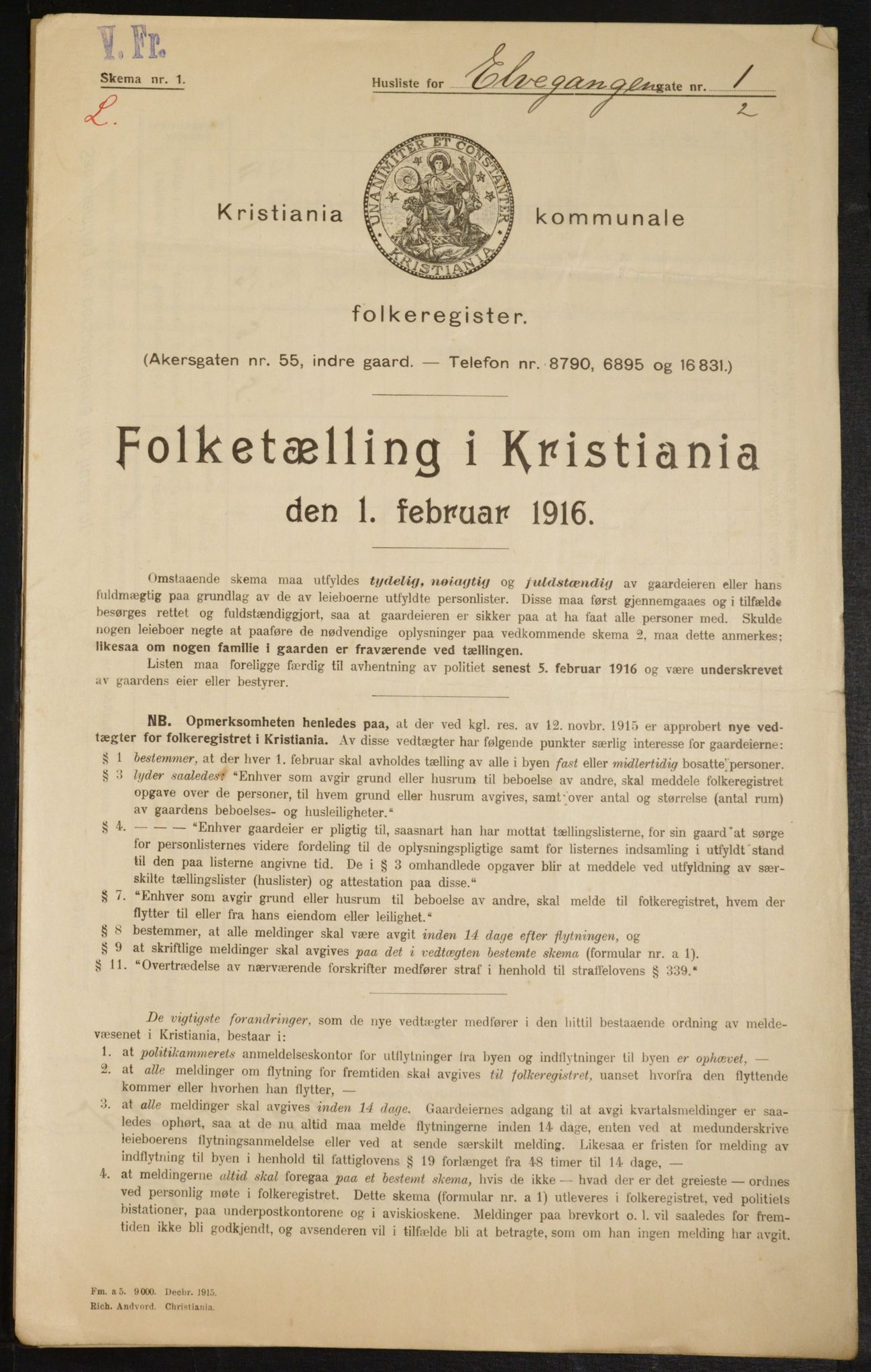 OBA, Municipal Census 1916 for Kristiania, 1916, p. 21198