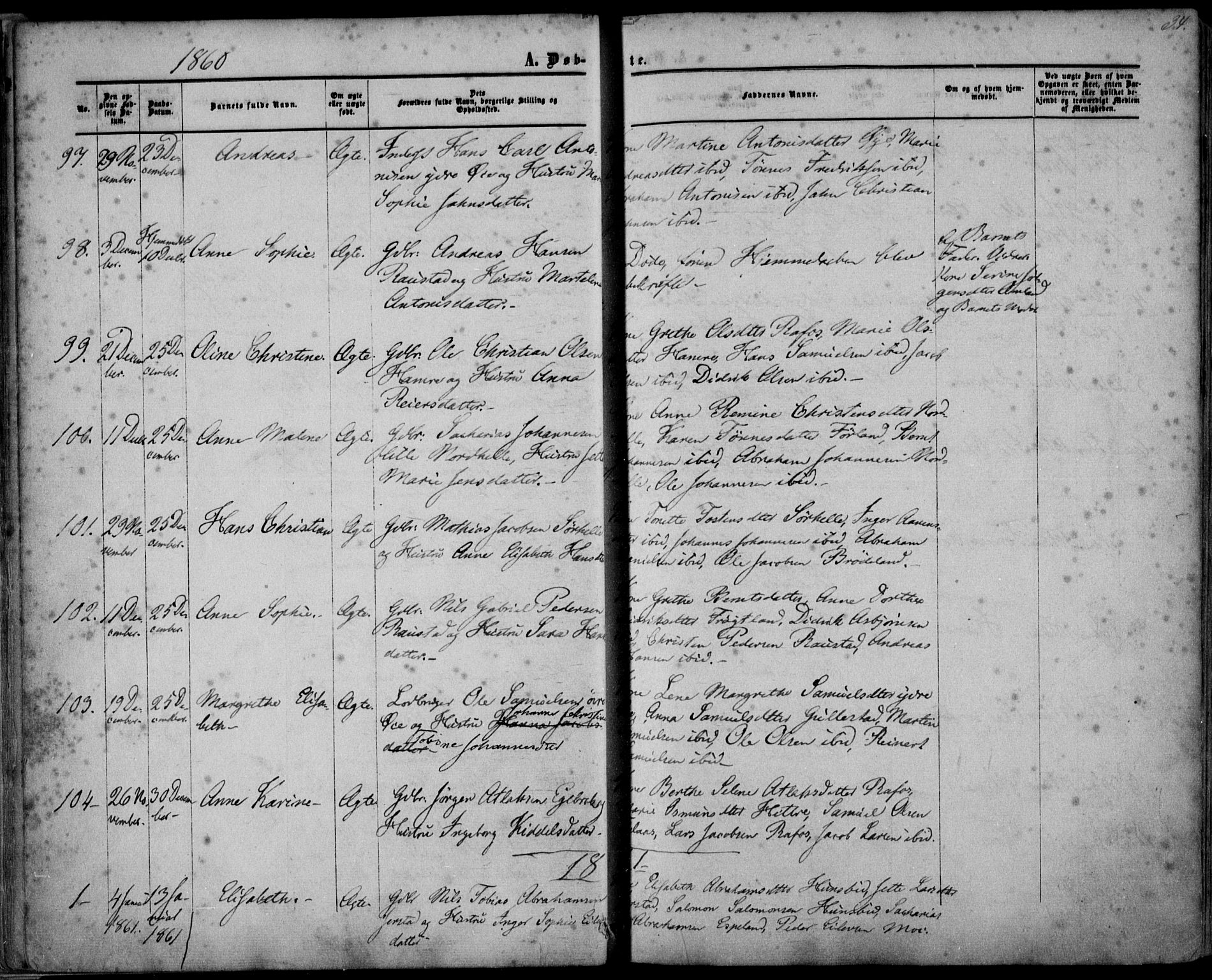 Kvinesdal sokneprestkontor, AV/SAK-1111-0026/F/Fa/Fab/L0006: Parish register (official) no. A 6, 1857-1869, p. 34