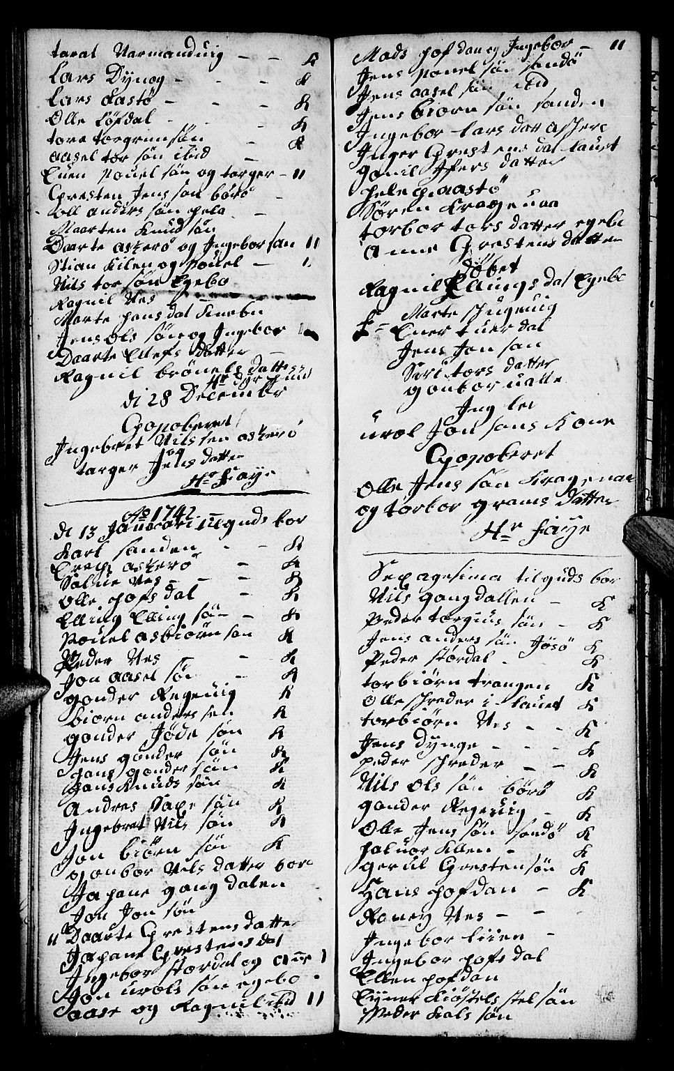 Dypvåg sokneprestkontor, AV/SAK-1111-0007/F/Fb/Fba/L0005: Parish register (copy) no. B 5, 1732-1746, p. 129