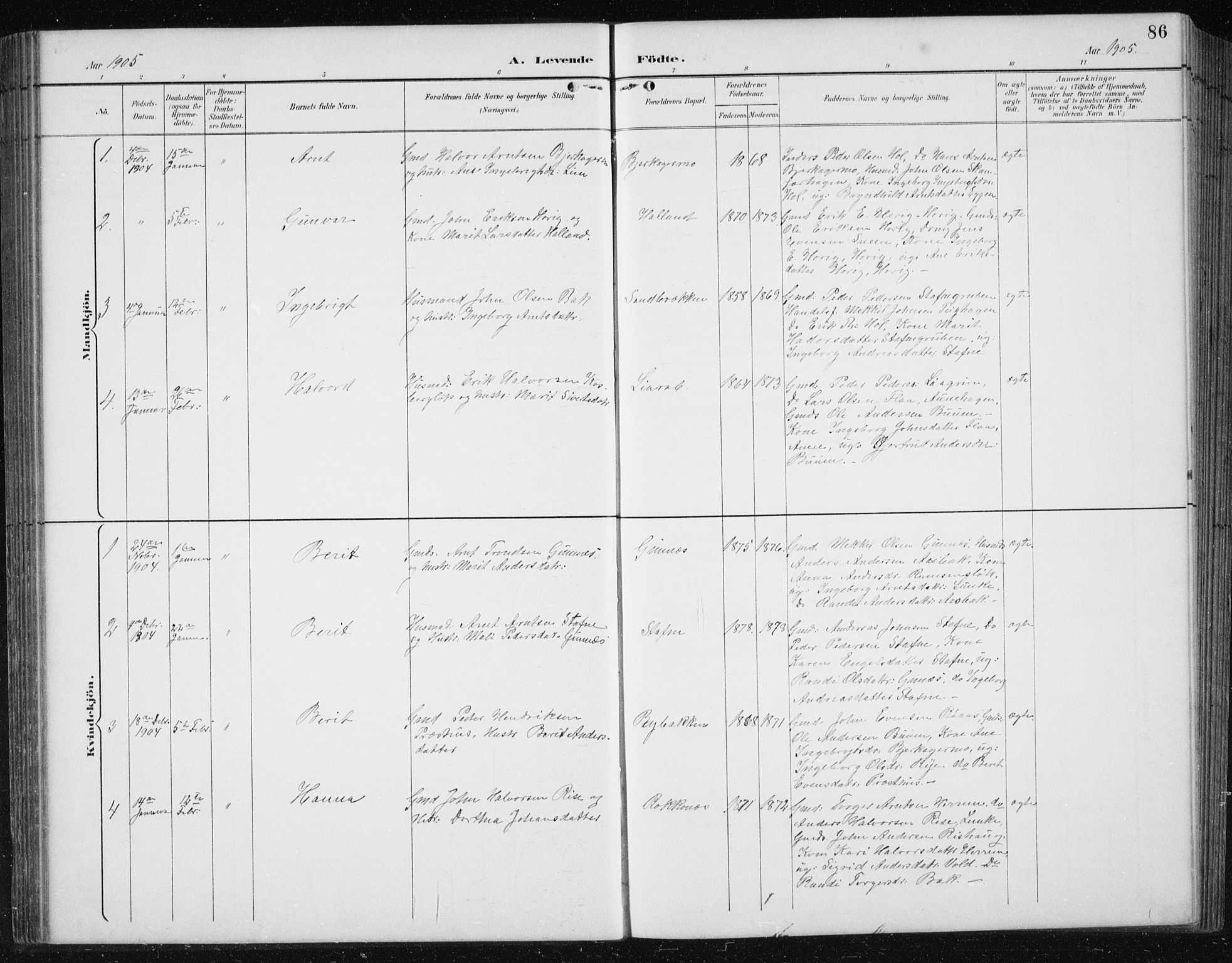 Ministerialprotokoller, klokkerbøker og fødselsregistre - Sør-Trøndelag, SAT/A-1456/674/L0876: Parish register (copy) no. 674C03, 1892-1912, p. 86