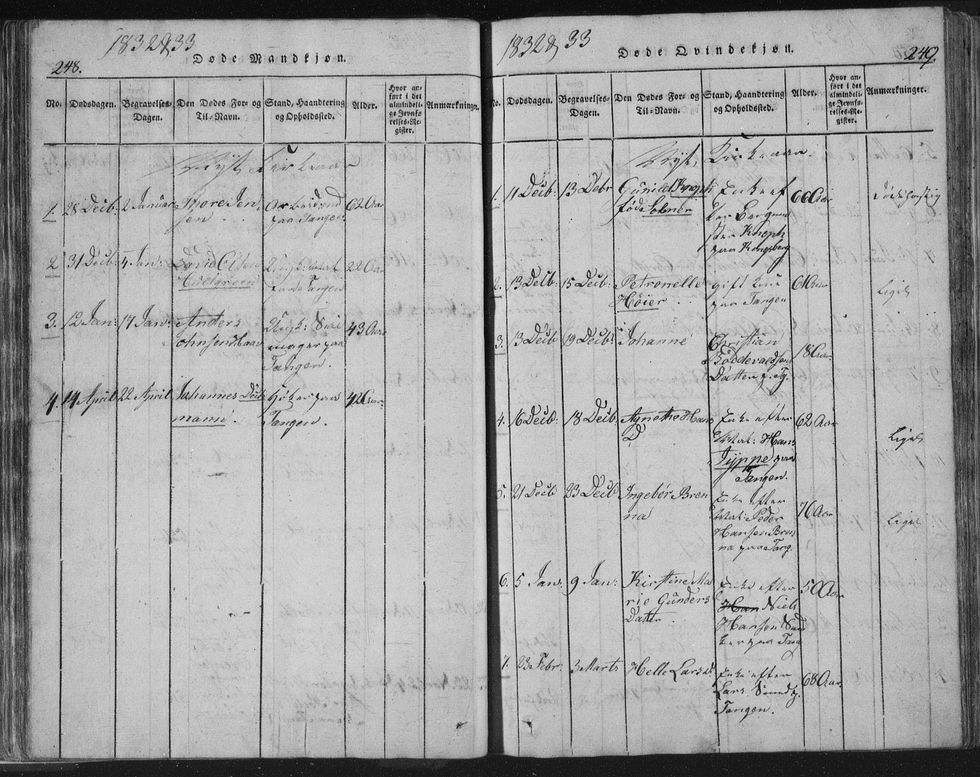 Strømsø kirkebøker, AV/SAKO-A-246/F/Fb/L0004: Parish register (official) no. II 4, 1814-1843, p. 248-249