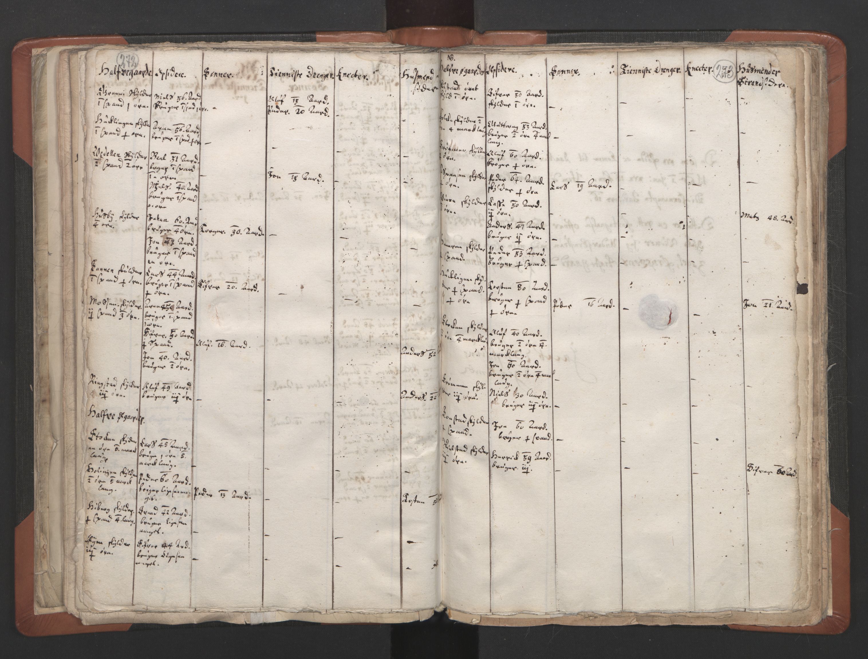RA, Vicar's Census 1664-1666, no. 32: Innherad deanery, 1664-1666, p. 272-273