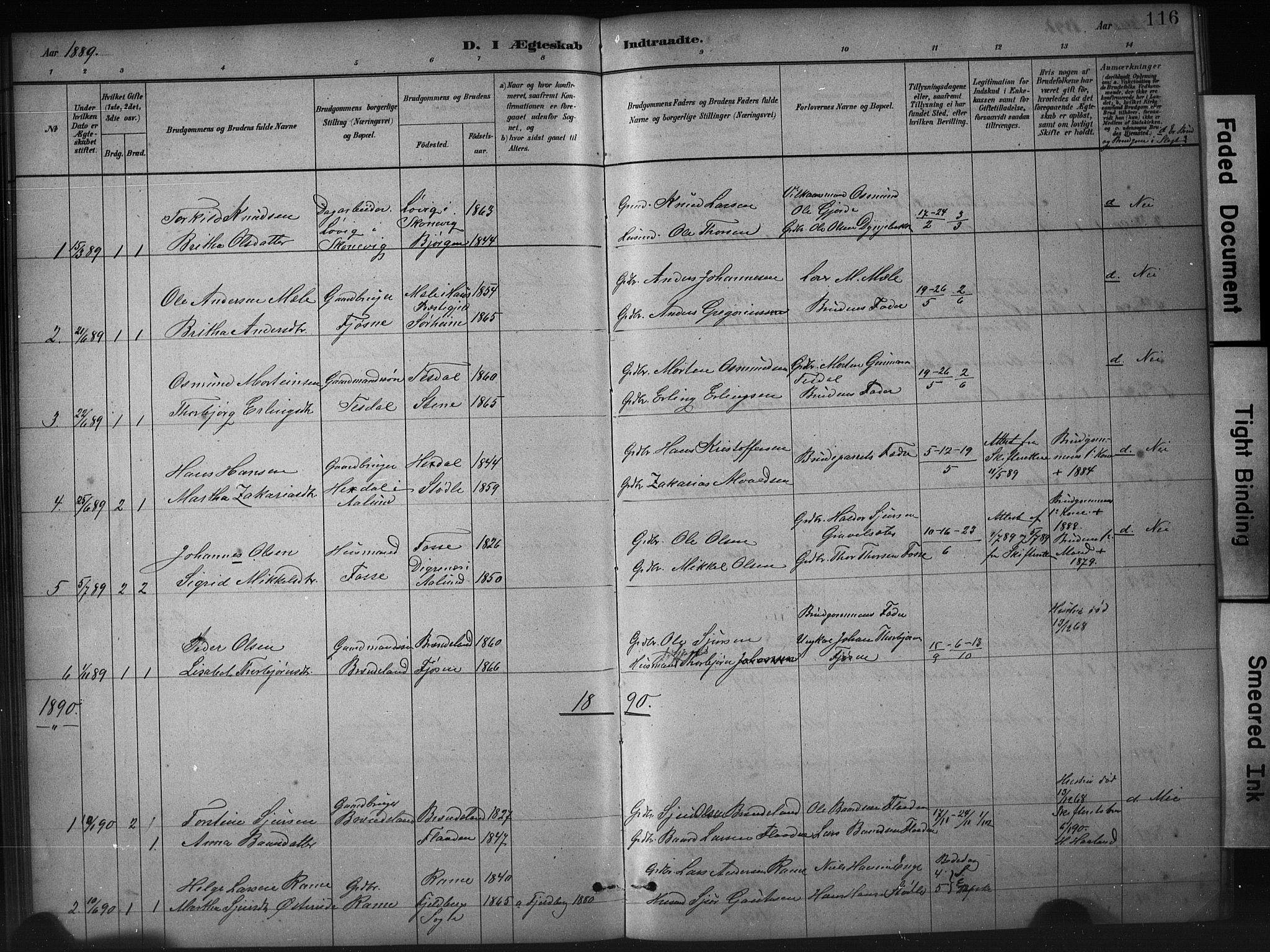 Etne sokneprestembete, SAB/A-75001/H/Hab: Parish register (copy) no. A 5, 1879-1896, p. 116