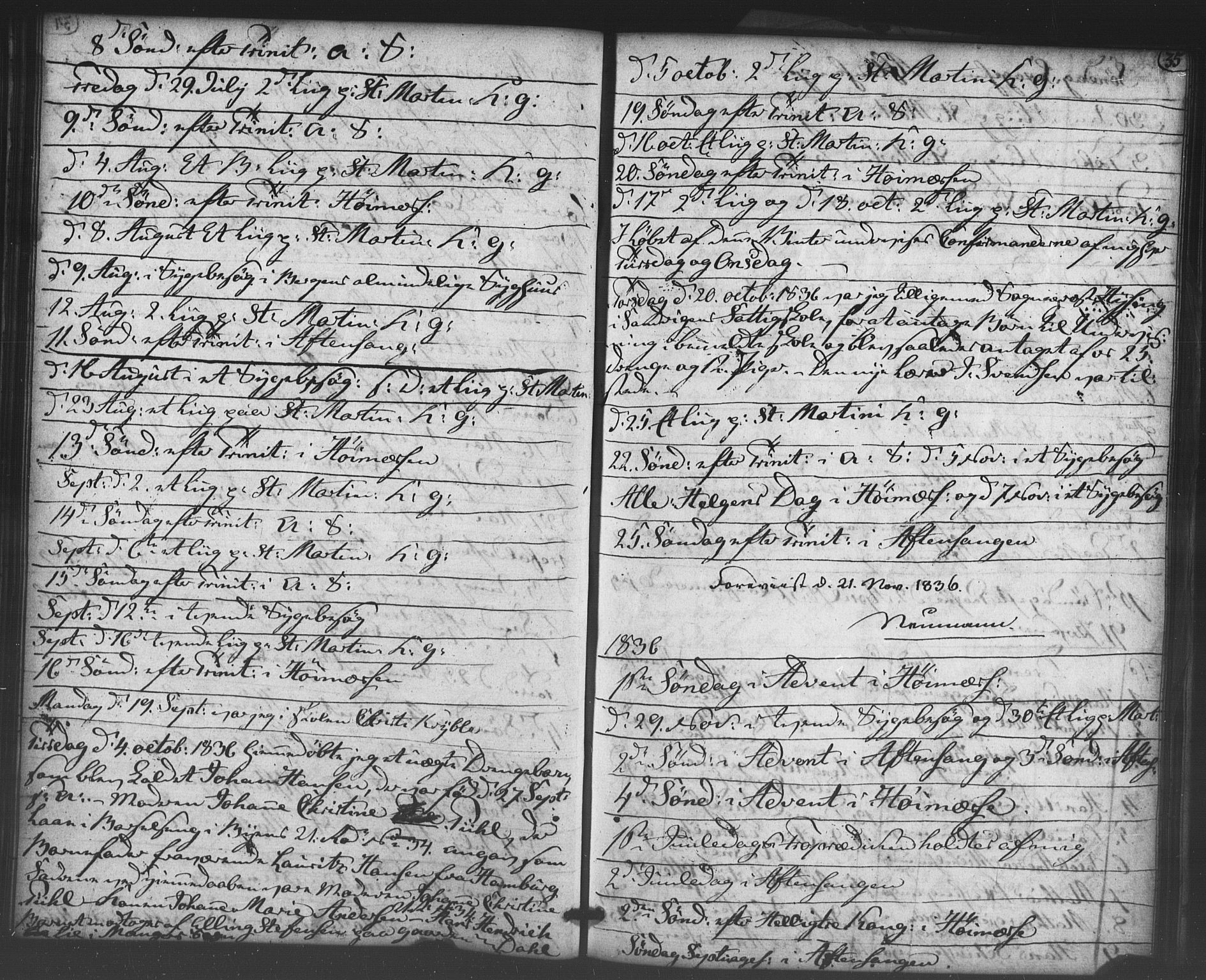 Korskirken sokneprestembete, AV/SAB-A-76101/H/Haa/L0066: Curate's parish register no. A 1, 1826-1843, p. 35