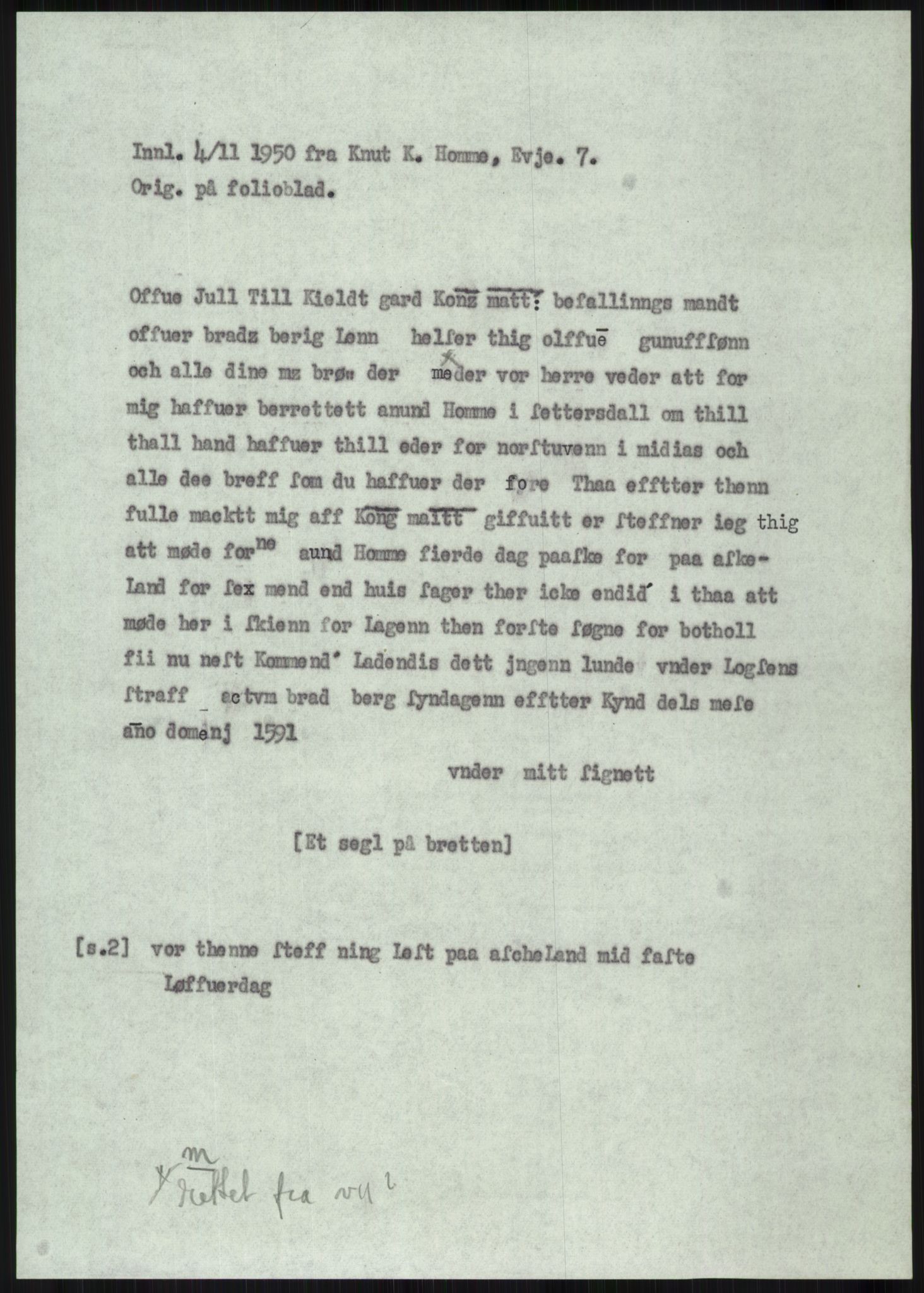 Samlinger til kildeutgivelse, Diplomavskriftsamlingen, AV/RA-EA-4053/H/Ha, p. 2818