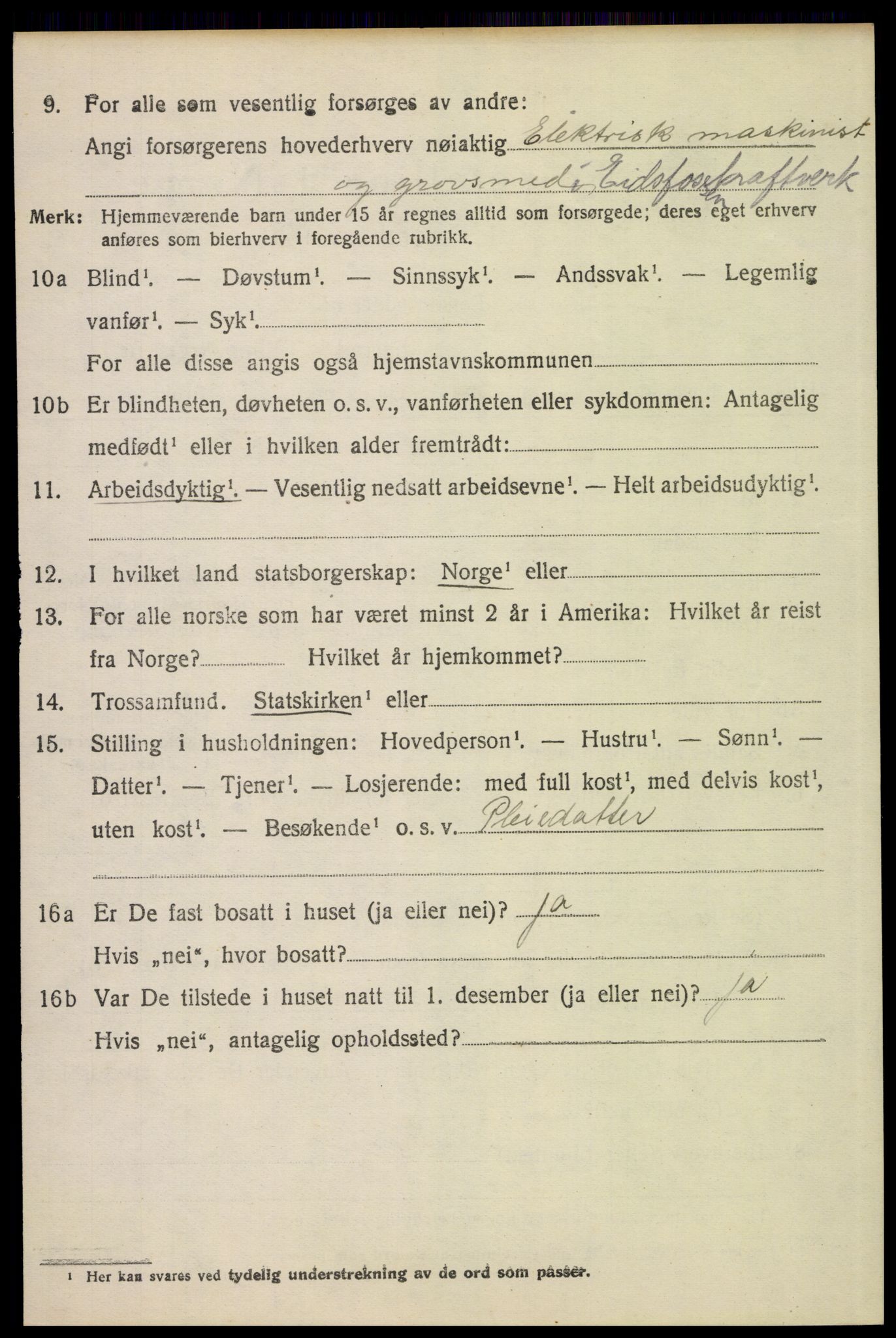 SAH, 1920 census for Kvikne, 1920, p. 1627