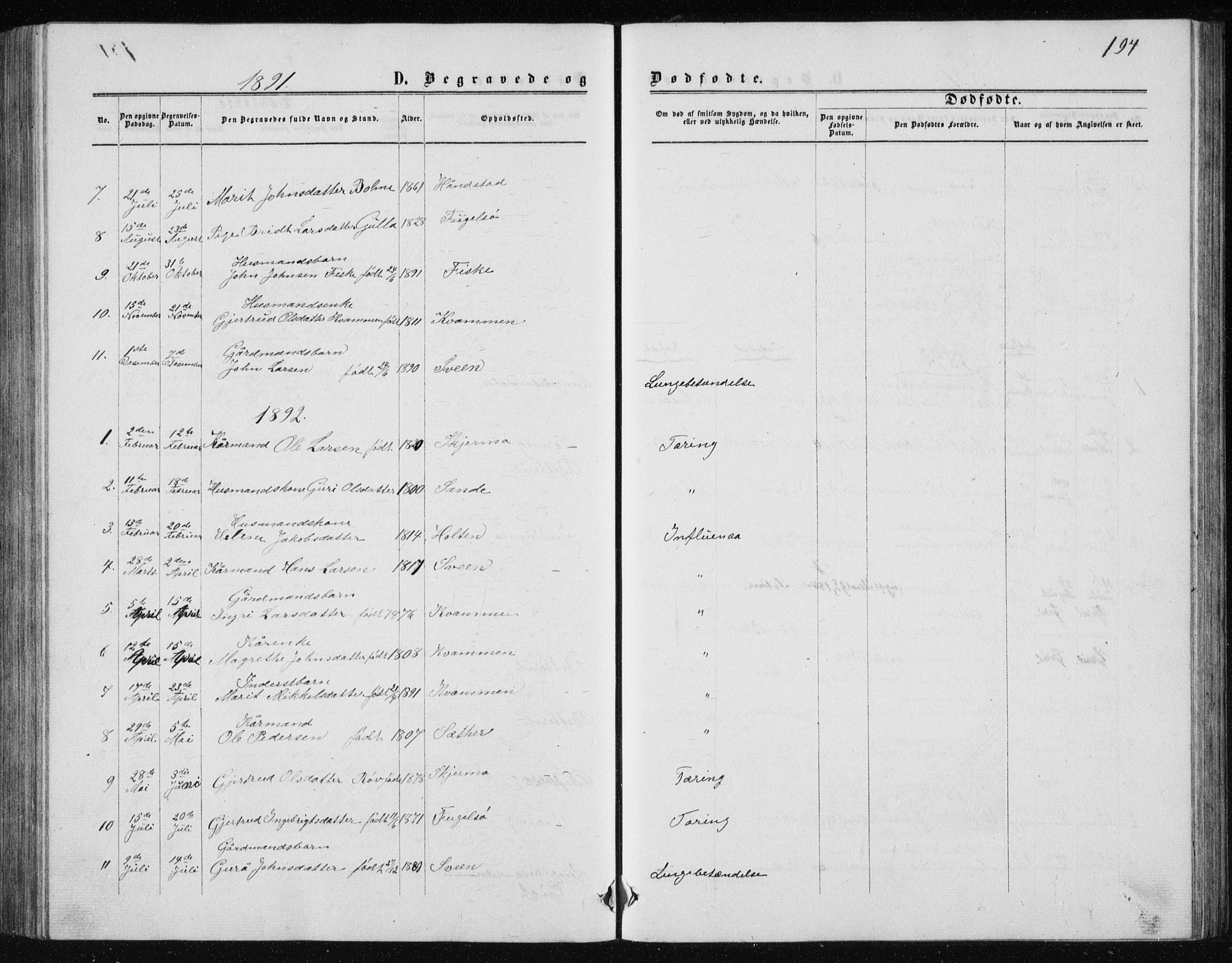 Ministerialprotokoller, klokkerbøker og fødselsregistre - Møre og Romsdal, AV/SAT-A-1454/597/L1064: Parish register (copy) no. 597C01, 1866-1898, p. 194