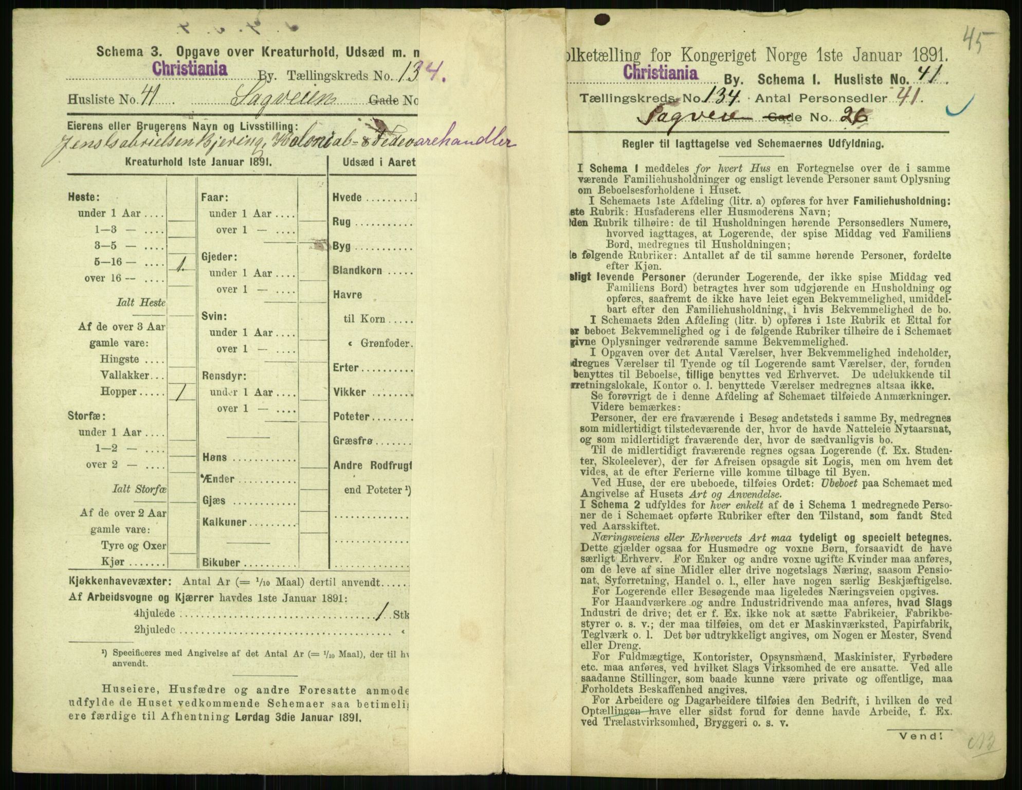 RA, 1891 census for 0301 Kristiania, 1891, p. 73499