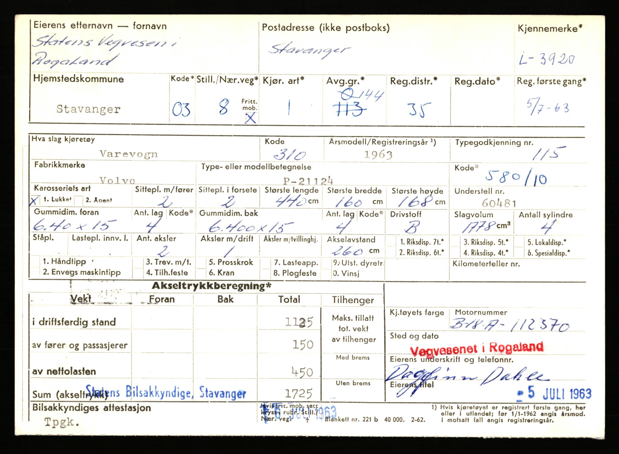 Stavanger trafikkstasjon, AV/SAST-A-101942/0/F/L0011: L-3700 - L-4199, 1930-1971, p. 1271