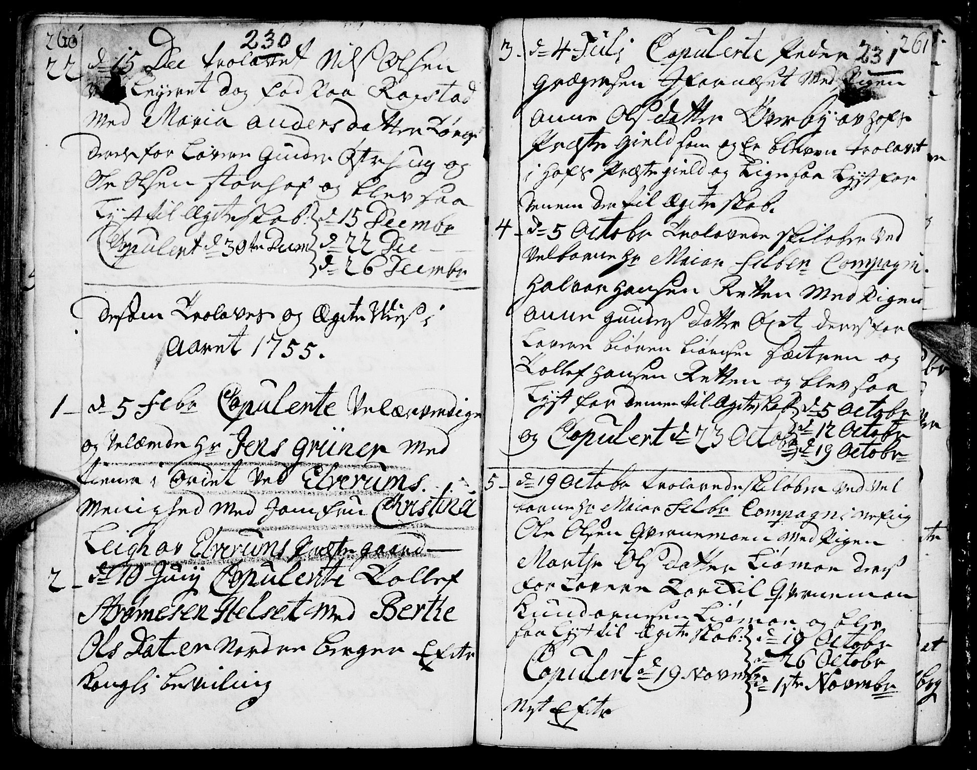 Elverum prestekontor, SAH/PREST-044/H/Ha/Haa/L0002: Parish register (official) no. 2, 1751-1756, p. 230-231
