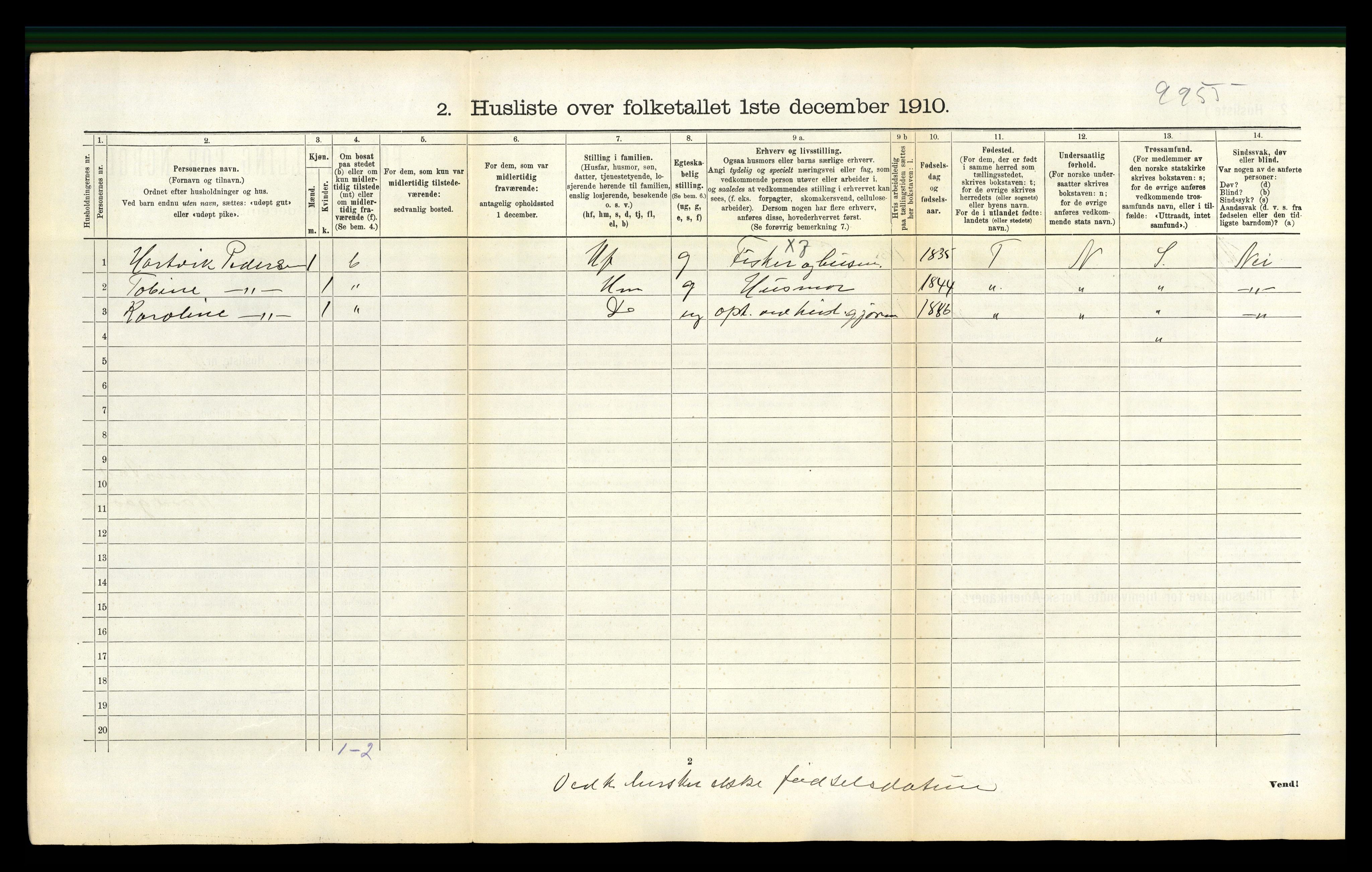 RA, 1910 census for Steigen, 1910, p. 204