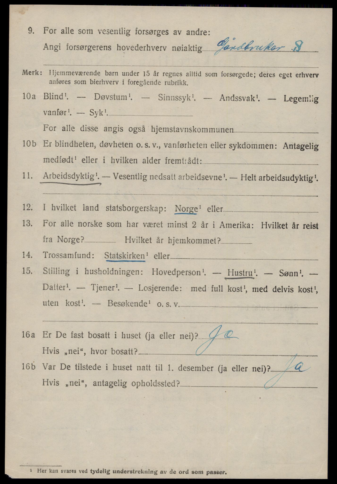 SAT, 1920 census for Borgund, 1920, p. 16337