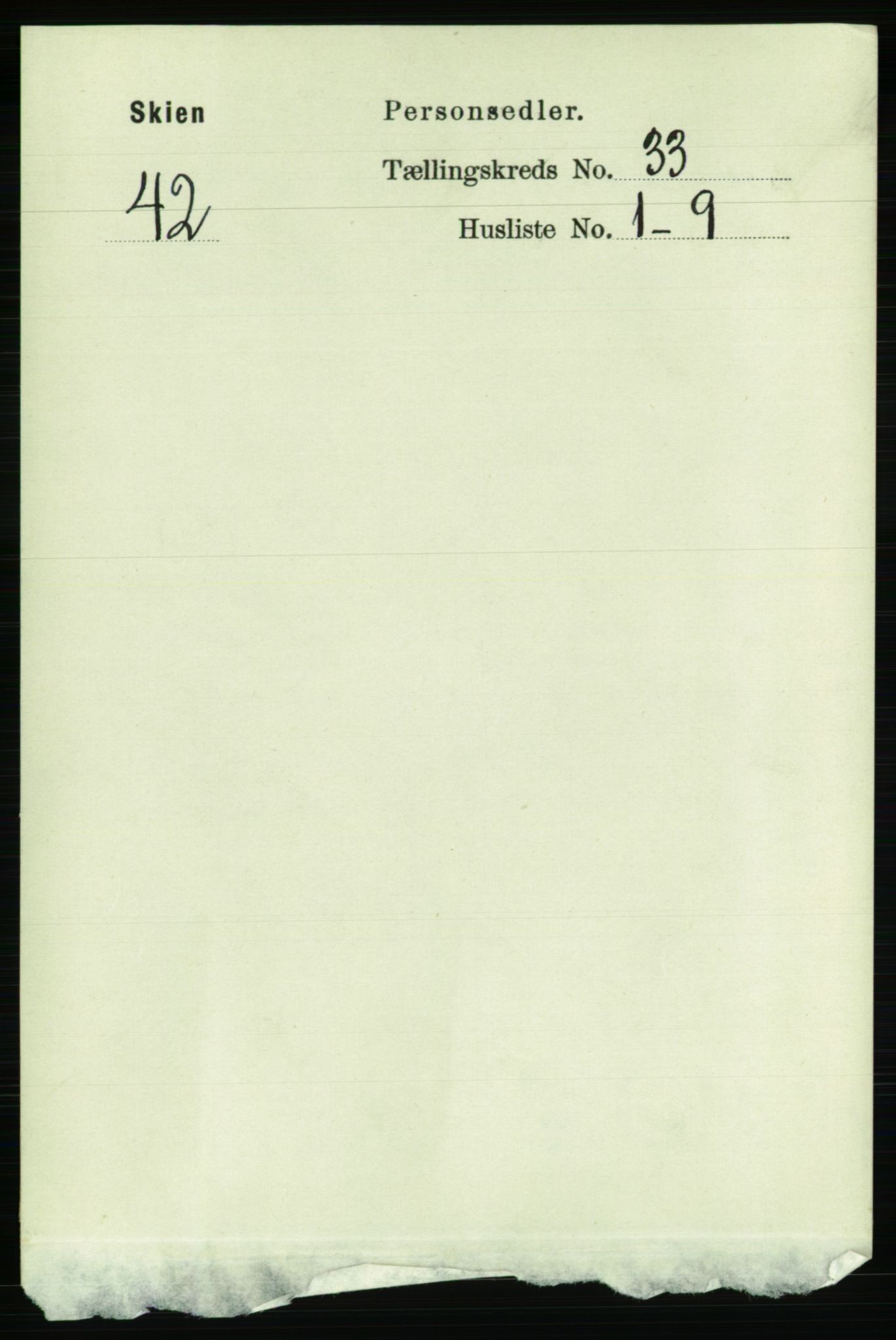 RA, 1891 census for 0806 Skien, 1891, p. 7490