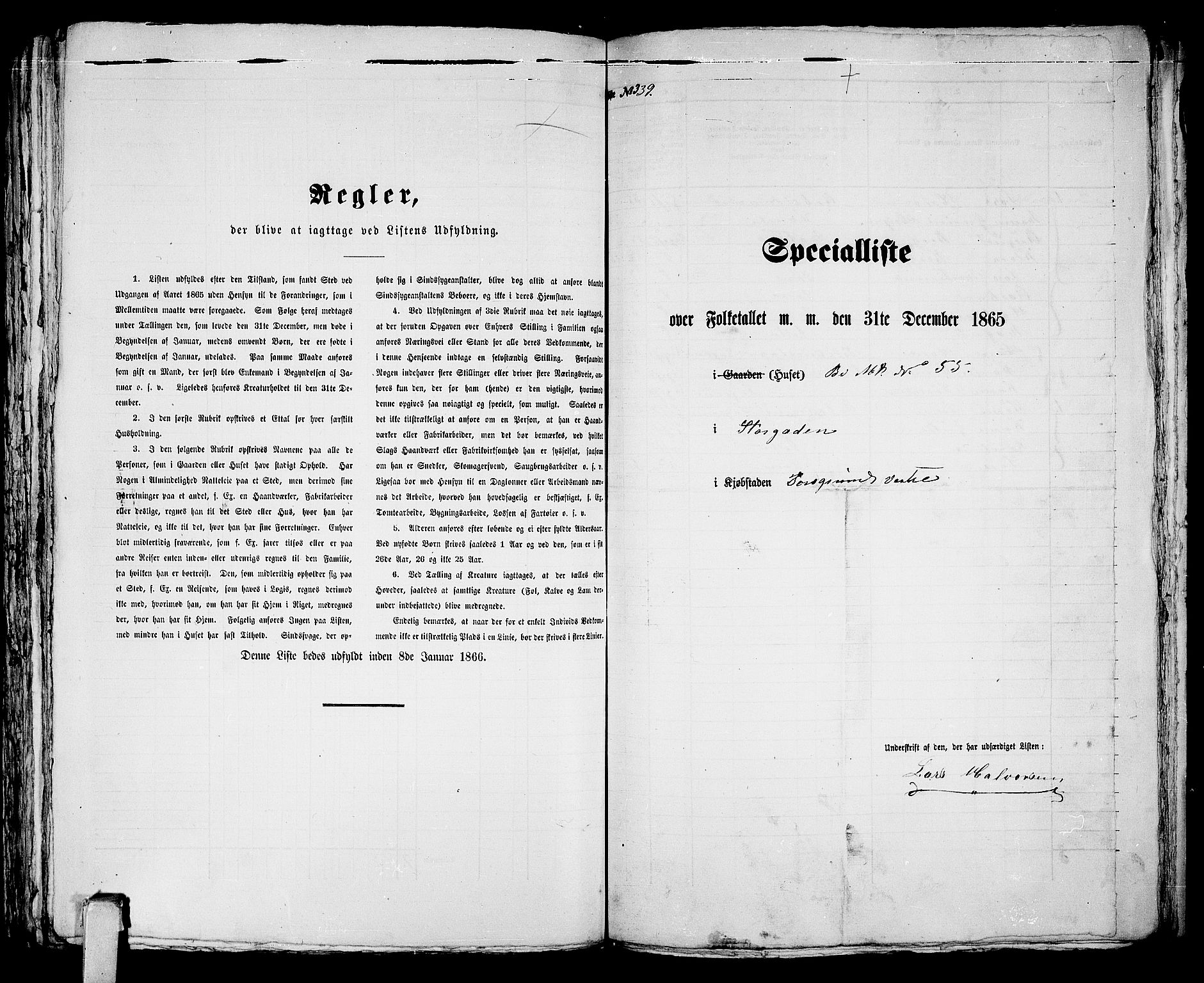 RA, 1865 census for Porsgrunn, 1865, p. 694