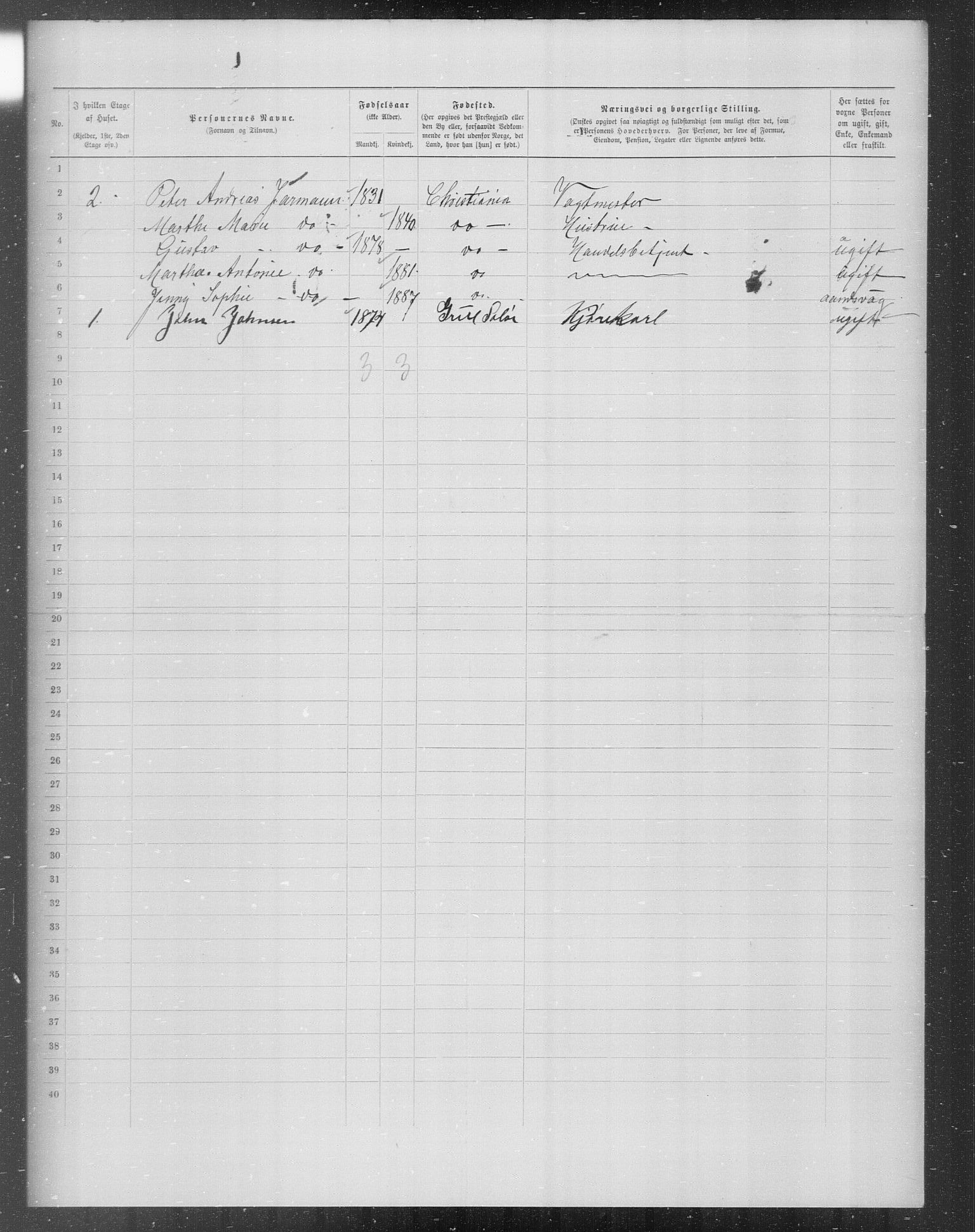 OBA, Municipal Census 1899 for Kristiania, 1899, p. 6543