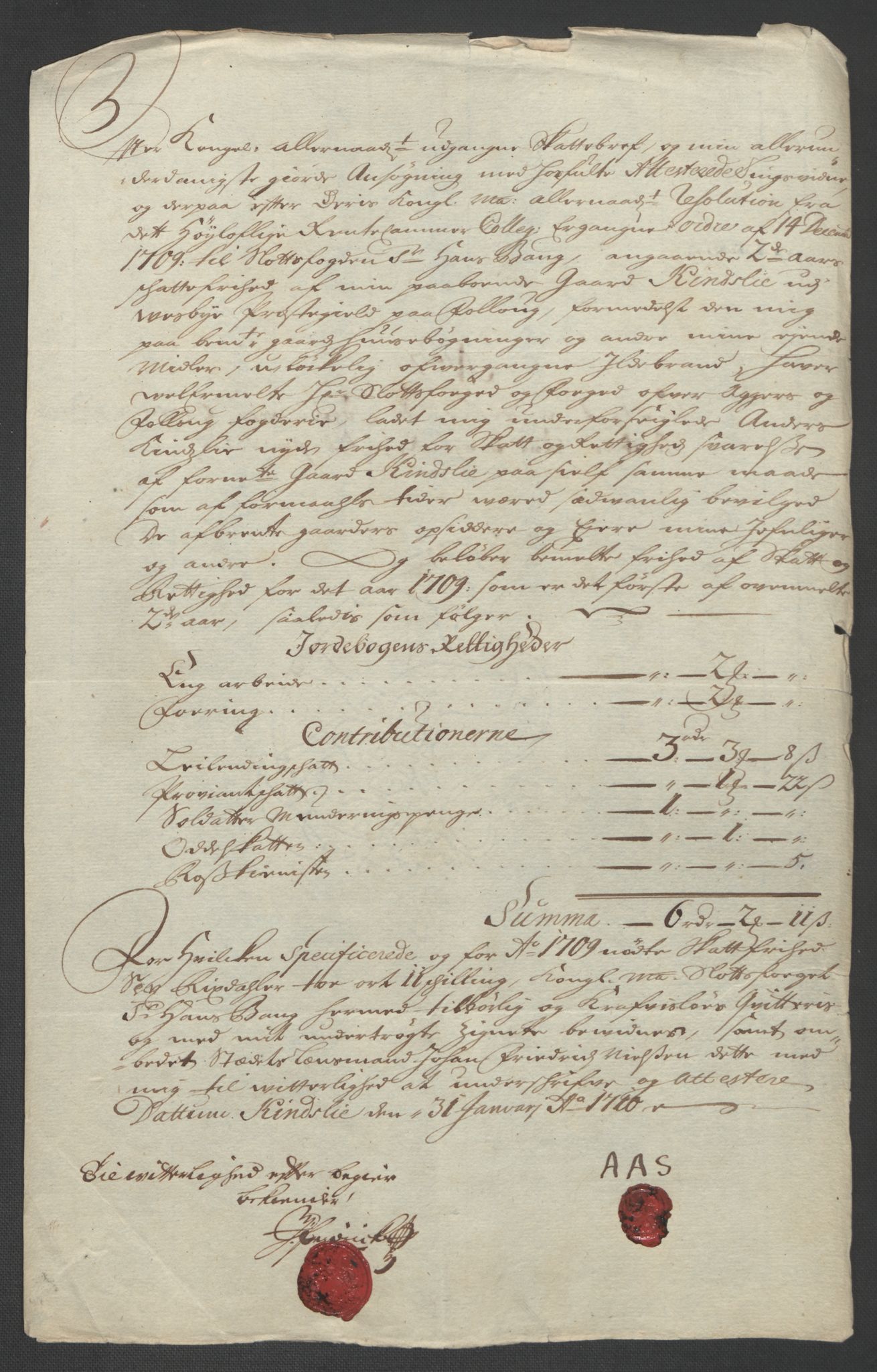 Rentekammeret inntil 1814, Reviderte regnskaper, Fogderegnskap, AV/RA-EA-4092/R10/L0447: Fogderegnskap Aker og Follo, 1707-1709, p. 498