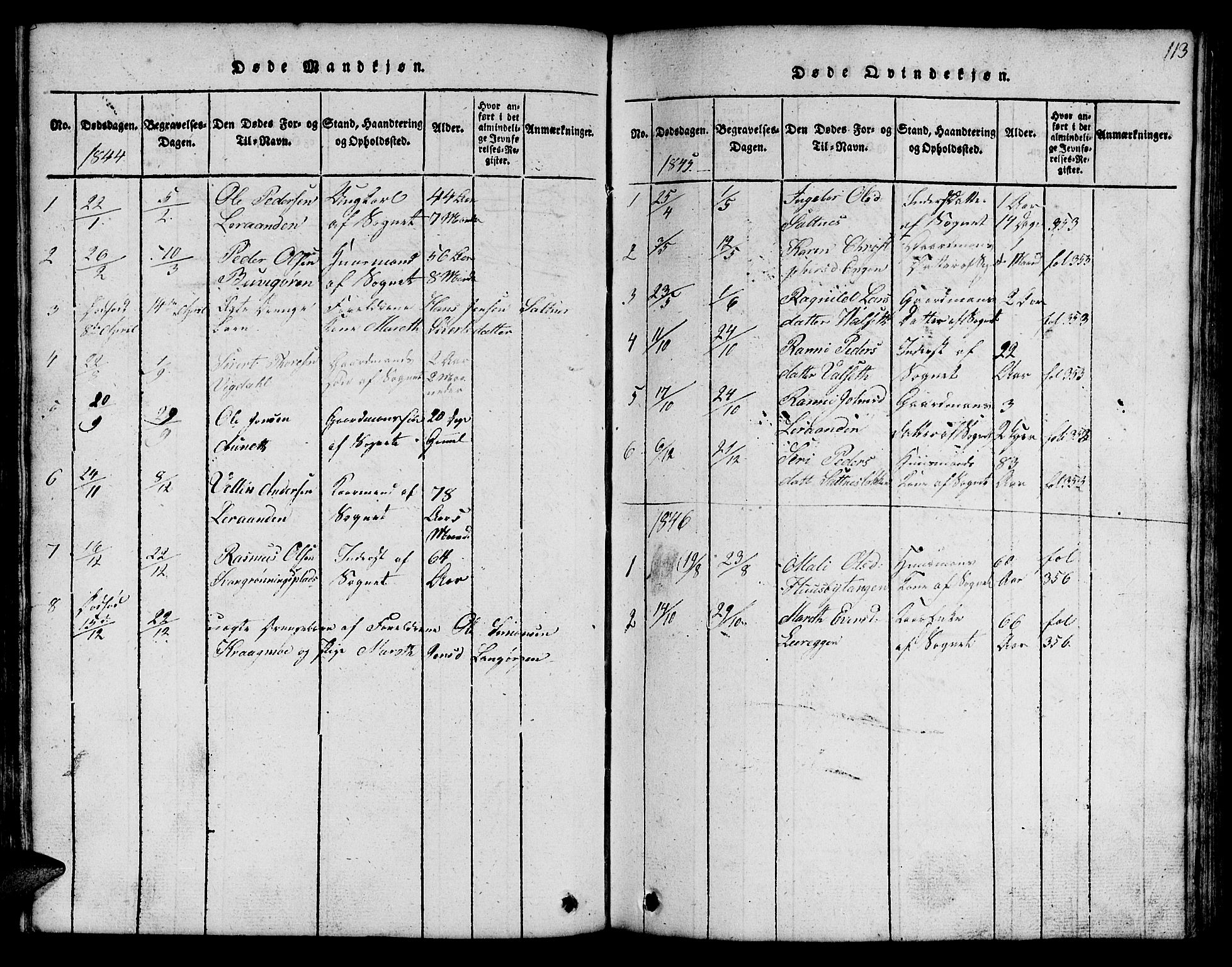 Ministerialprotokoller, klokkerbøker og fødselsregistre - Sør-Trøndelag, SAT/A-1456/666/L0788: Parish register (copy) no. 666C01, 1816-1847, p. 113