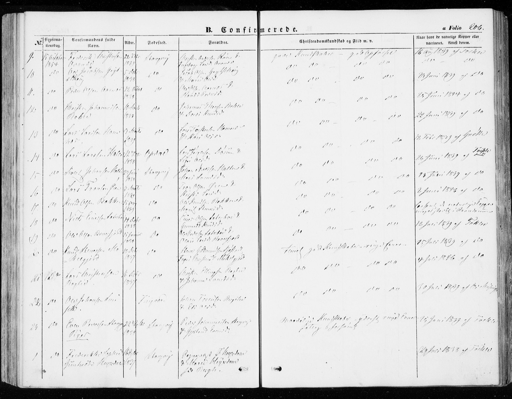 Ministerialprotokoller, klokkerbøker og fødselsregistre - Møre og Romsdal, SAT/A-1454/592/L1026: Parish register (official) no. 592A04, 1849-1867, p. 206