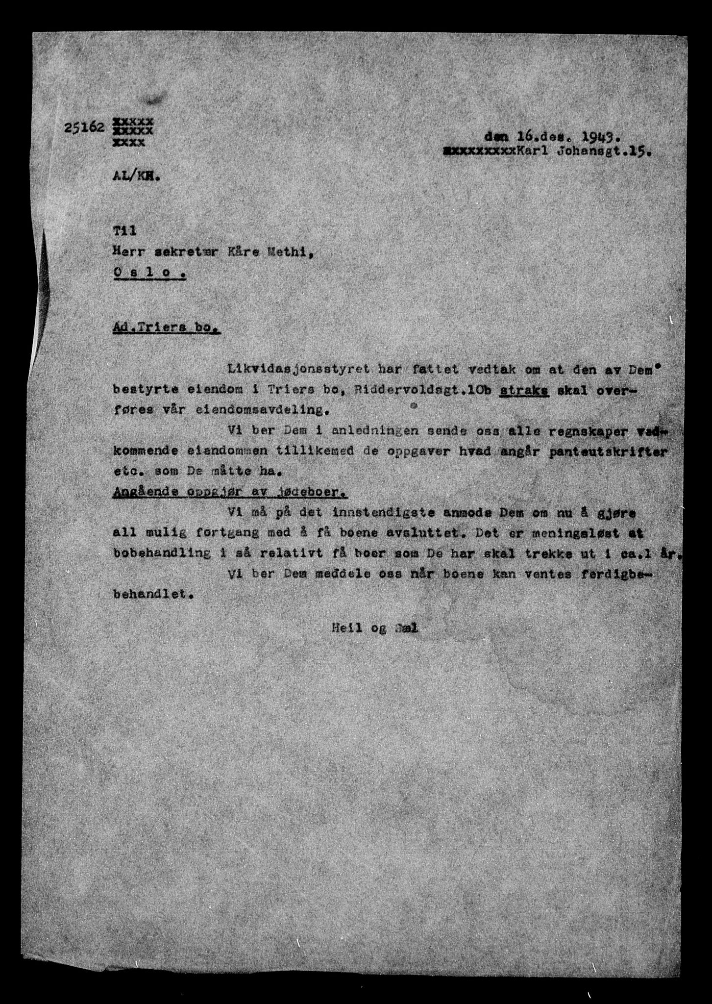 Justisdepartementet, Tilbakeføringskontoret for inndratte formuer, AV/RA-S-1564/H/Hc/Hcc/L0984: --, 1945-1947, p. 422