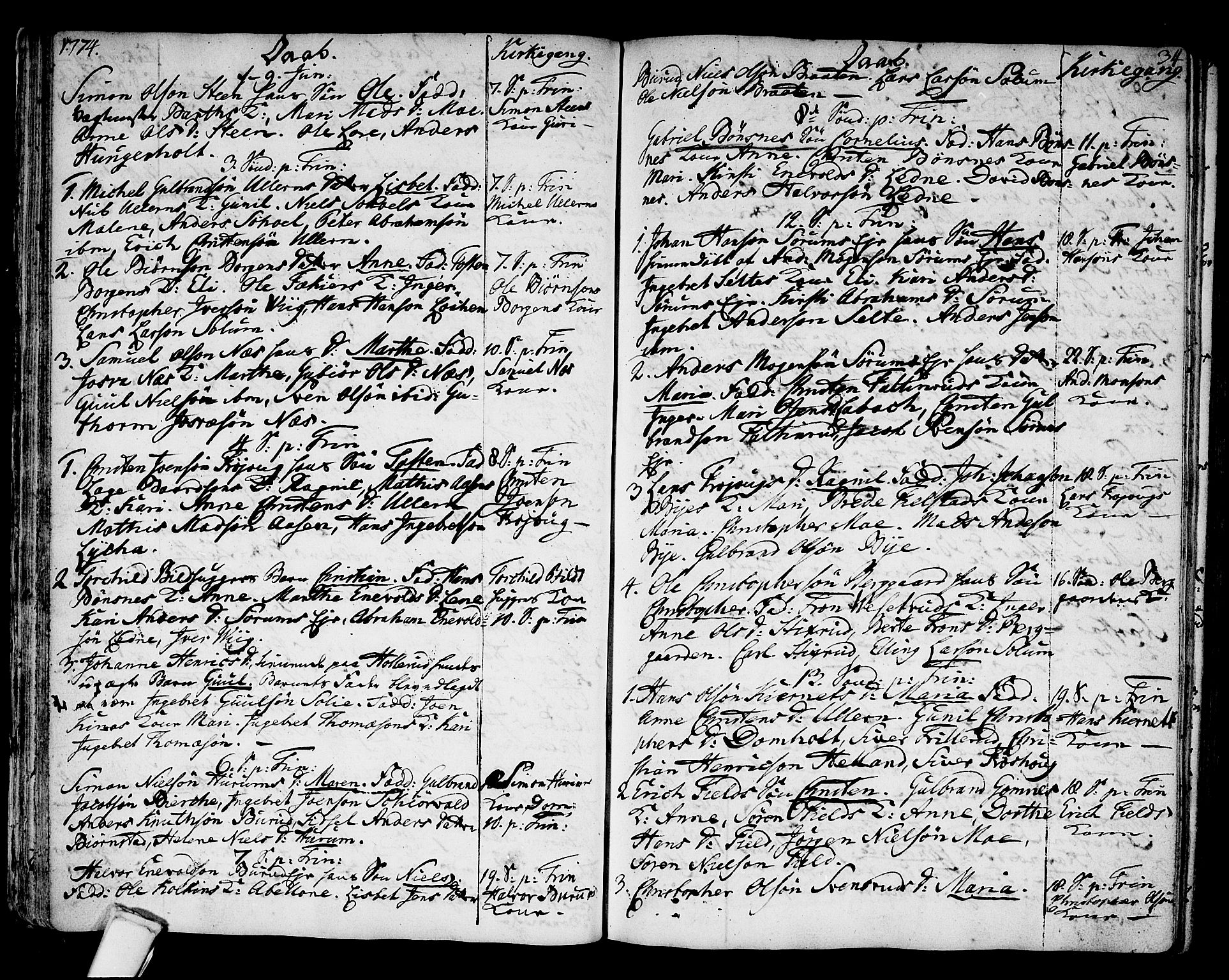 Hole kirkebøker, SAKO/A-228/F/Fa/L0002: Parish register (official) no. I 2, 1766-1814, p. 34