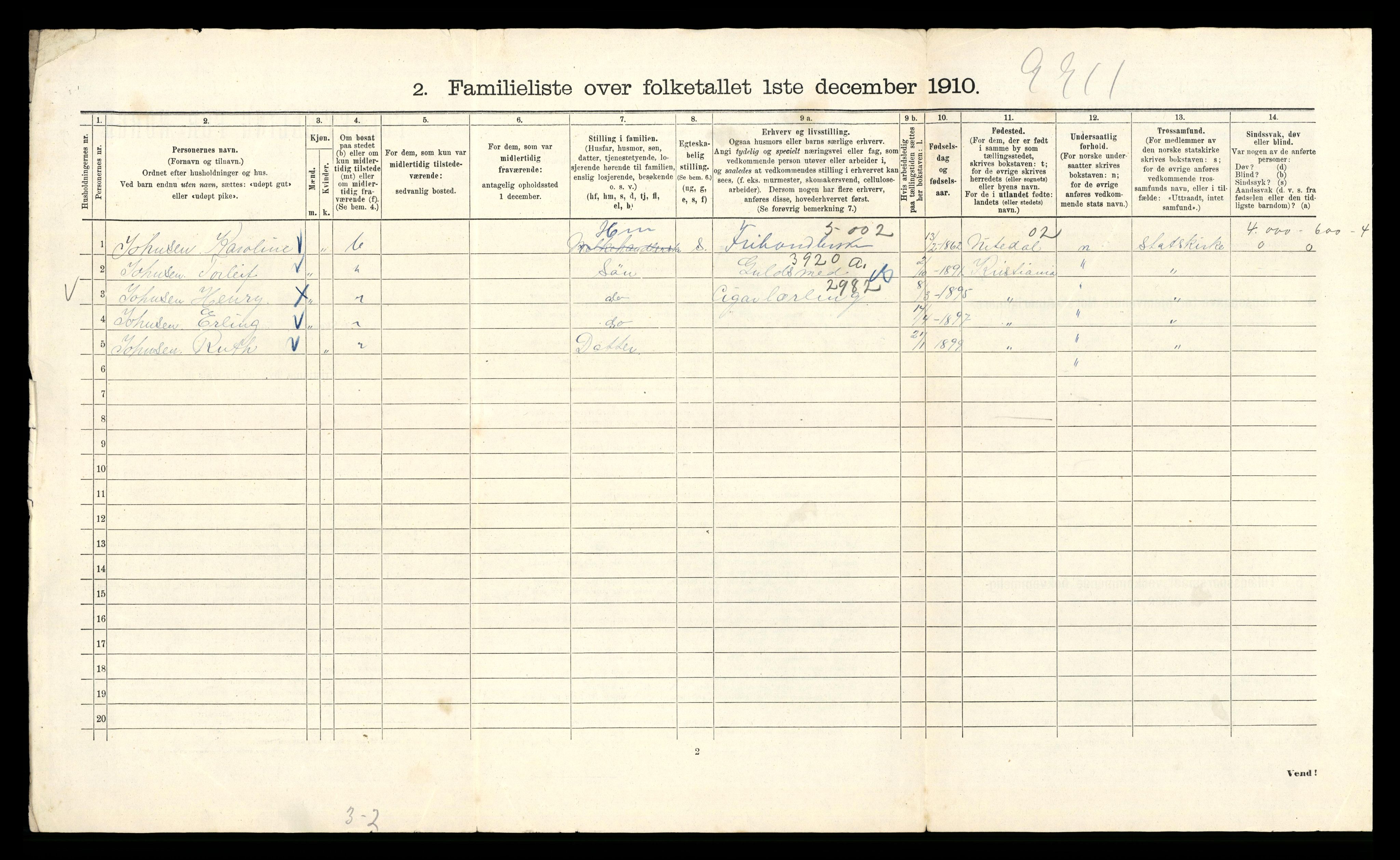 RA, 1910 census for Kristiania, 1910, p. 102778