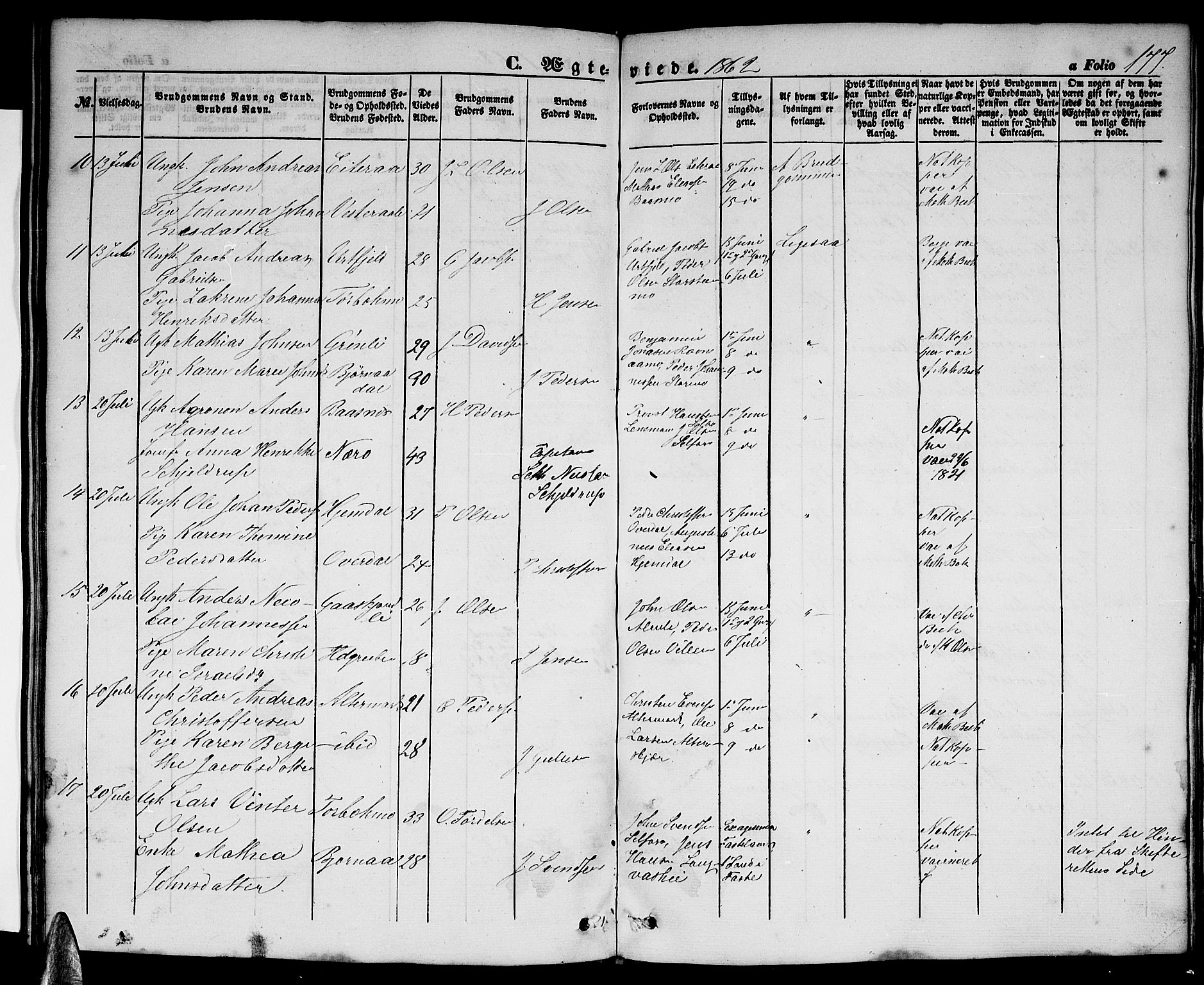 Ministerialprotokoller, klokkerbøker og fødselsregistre - Nordland, AV/SAT-A-1459/827/L0414: Parish register (copy) no. 827C03, 1853-1865, p. 177