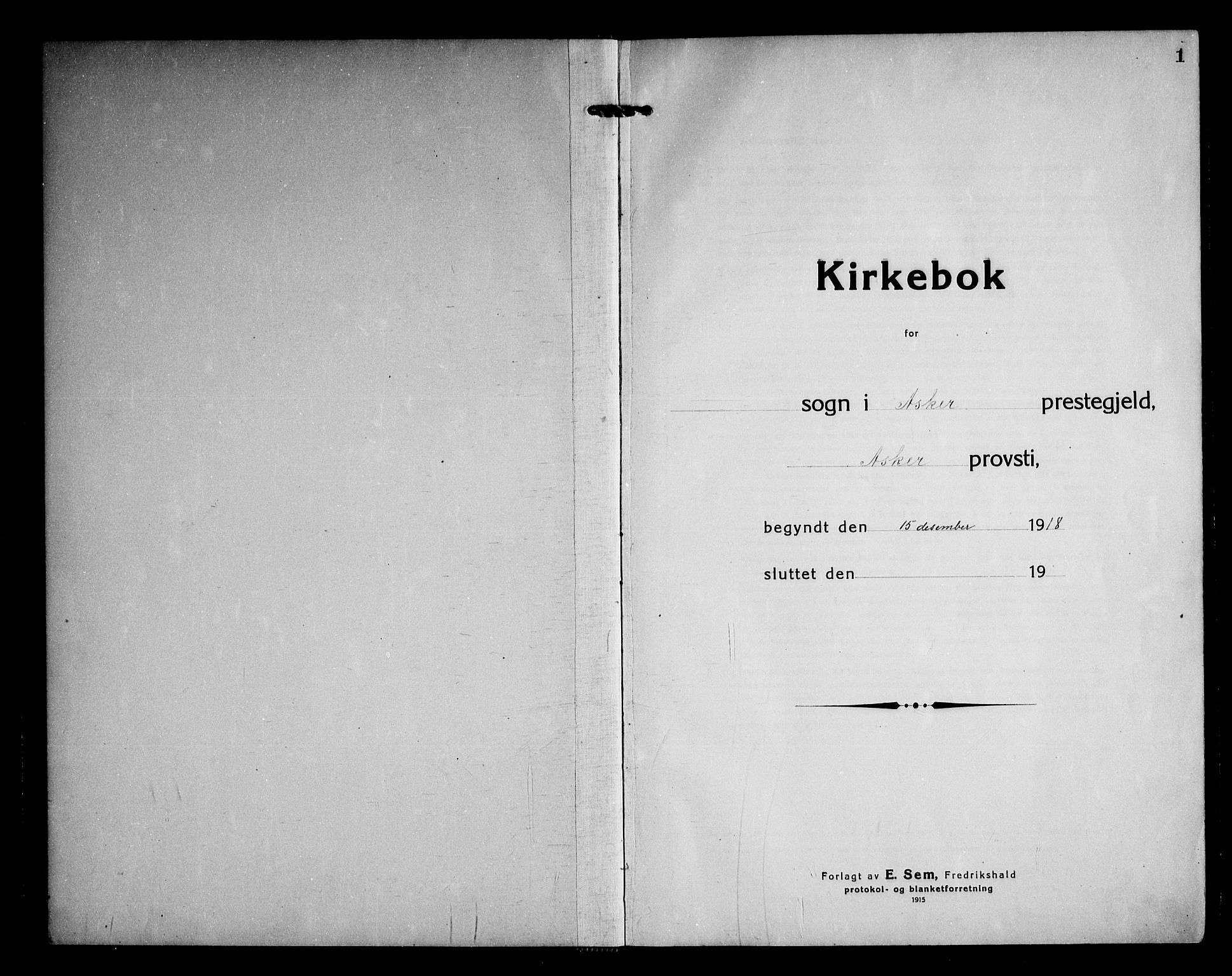 Asker prestekontor Kirkebøker, SAO/A-10256a/F/Fa/L0020: Parish register (official) no. I 20, 1918-1948, p. 1