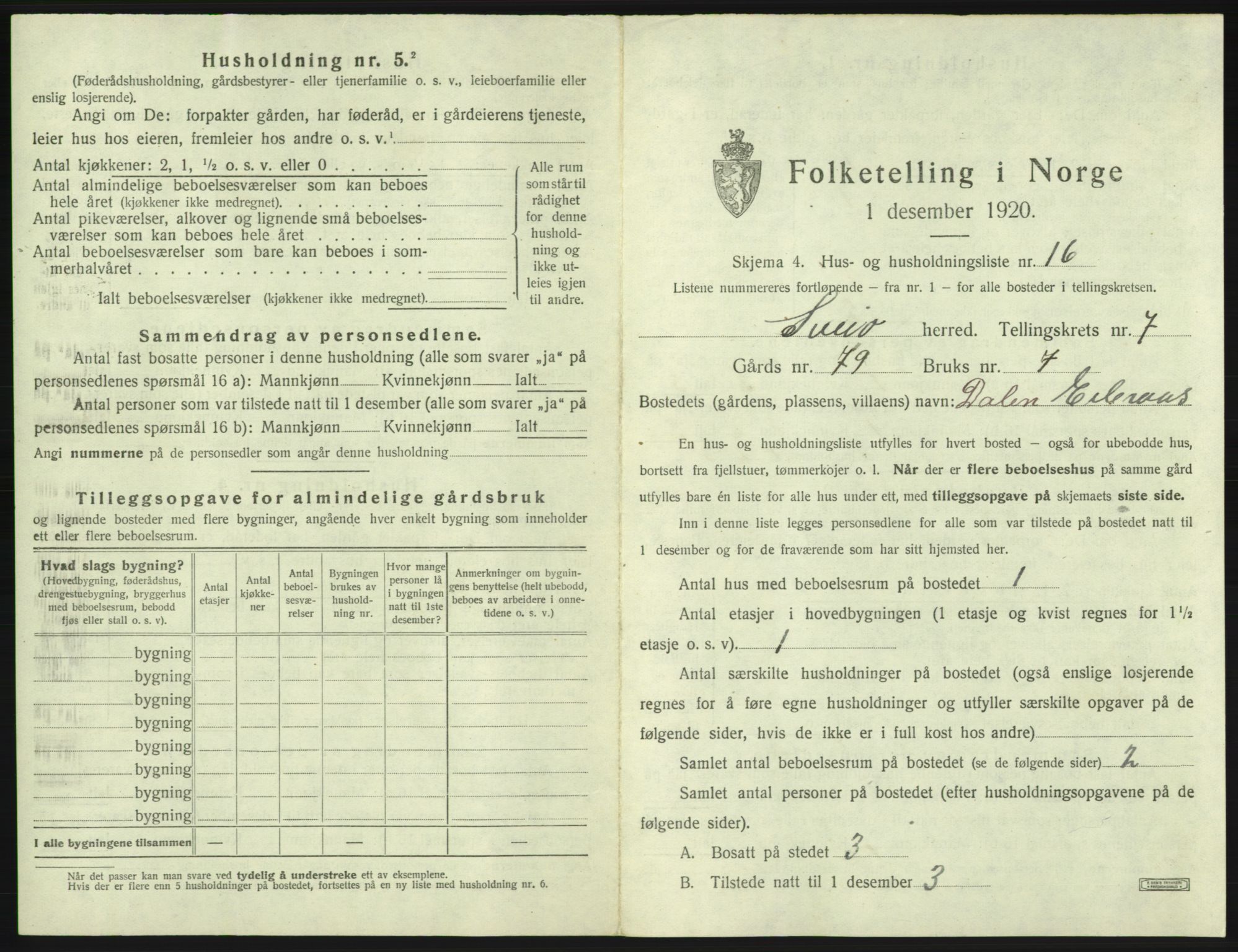 SAB, 1920 census for Sveio, 1920, p. 530