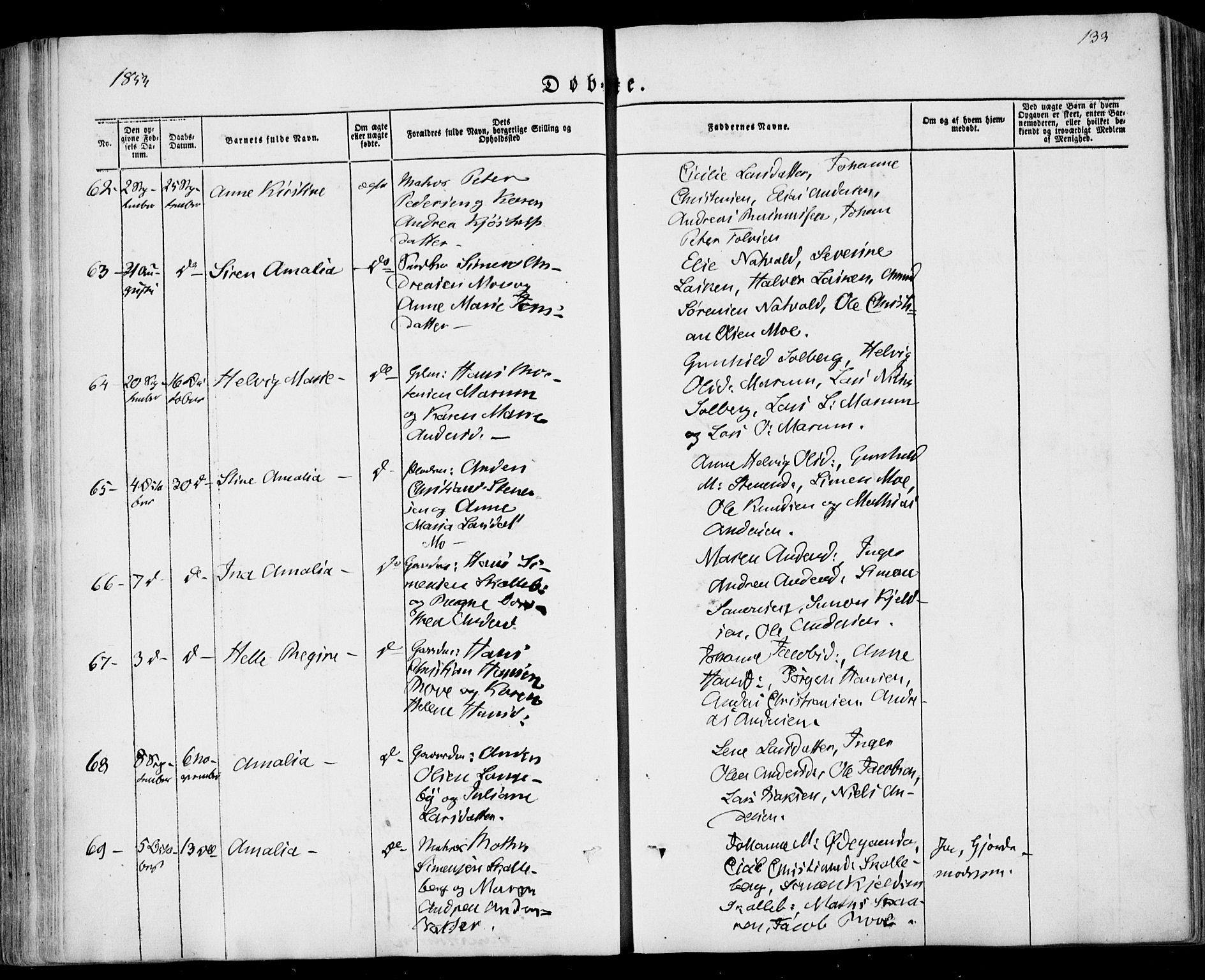 Sandar kirkebøker, SAKO/A-243/F/Fa/L0006: Parish register (official) no. 6, 1847-1860, p. 133