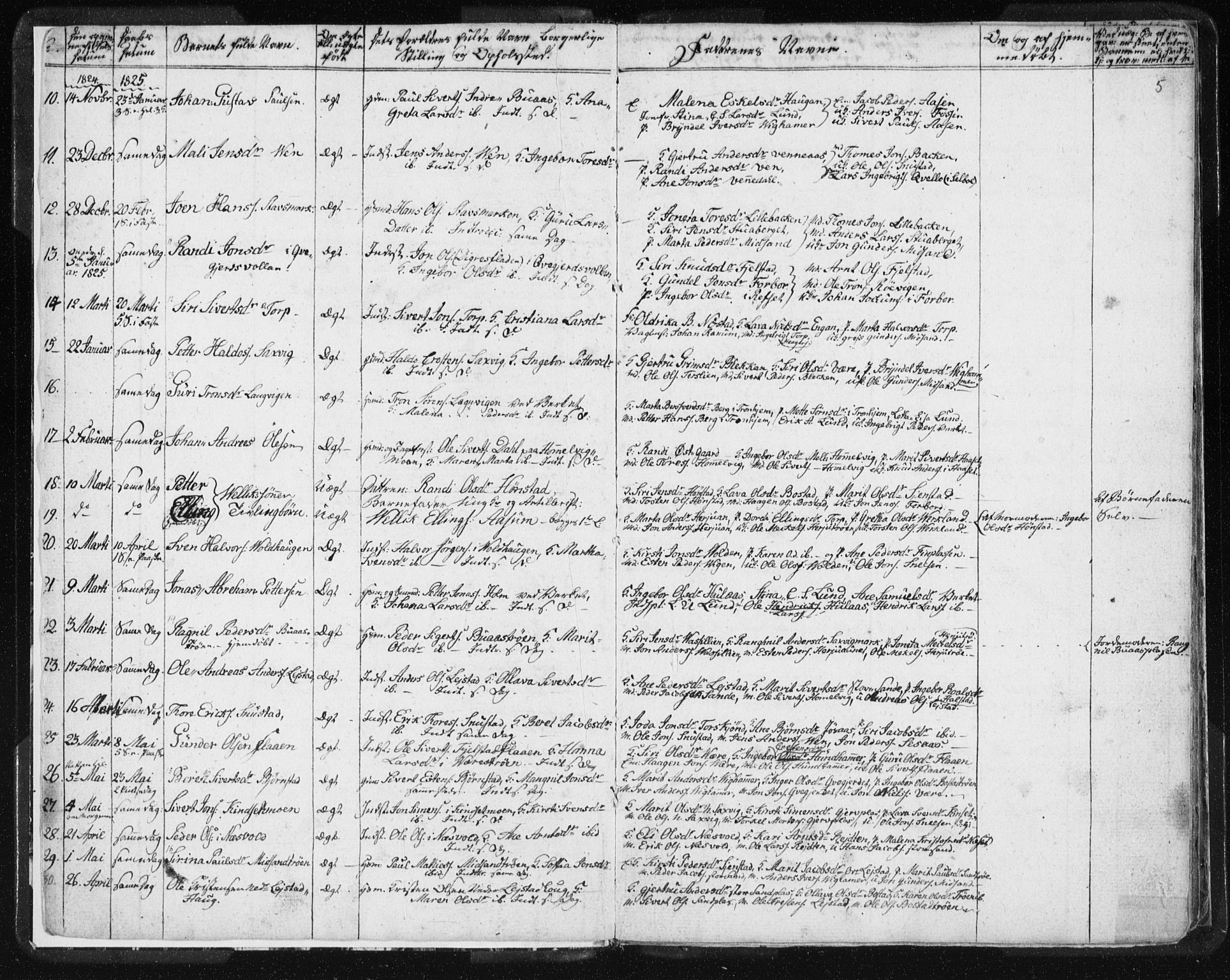 Ministerialprotokoller, klokkerbøker og fødselsregistre - Sør-Trøndelag, AV/SAT-A-1456/616/L0404: Parish register (official) no. 616A01, 1823-1831, p. 5