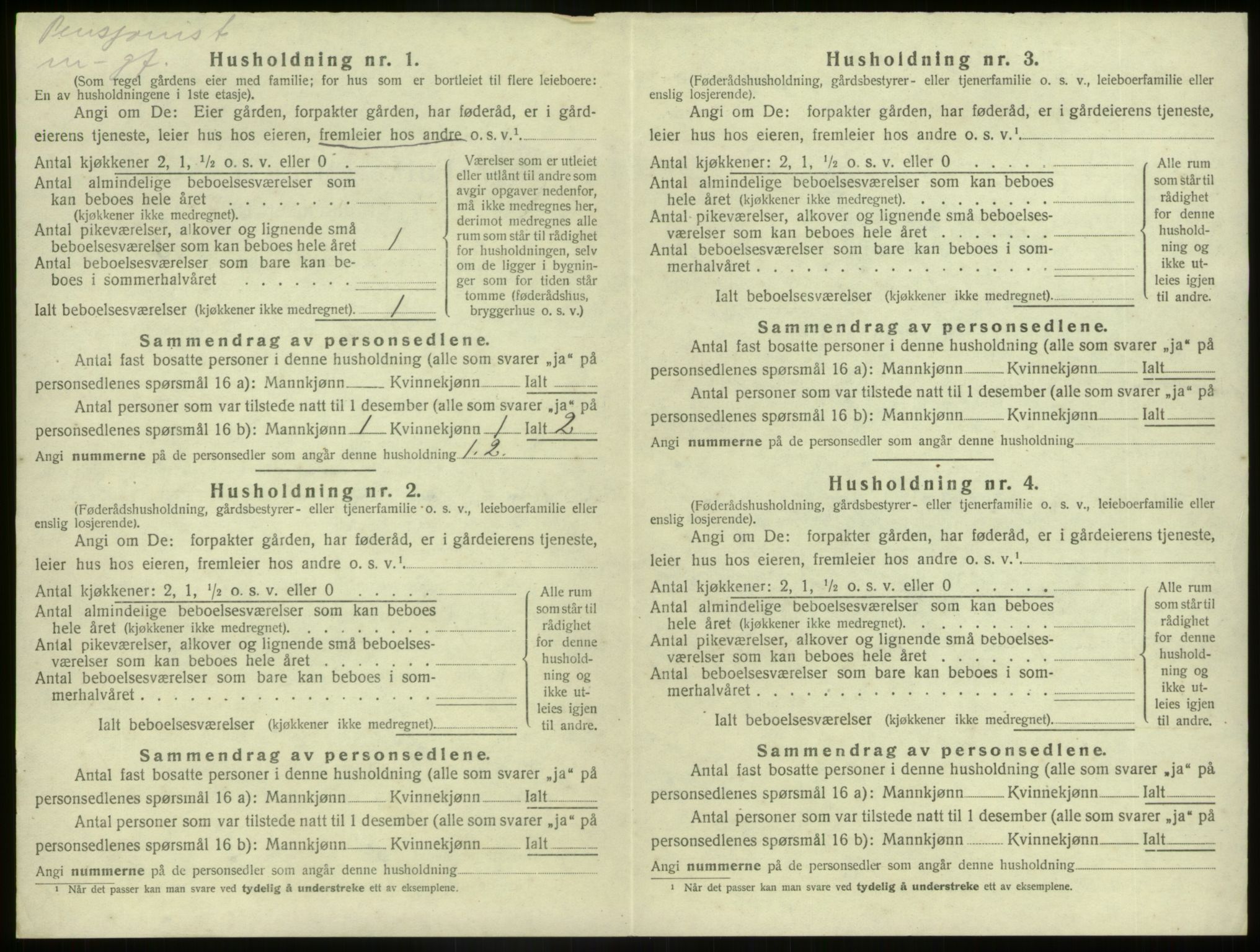 SAB, 1920 census for Kinn, 1920, p. 1167