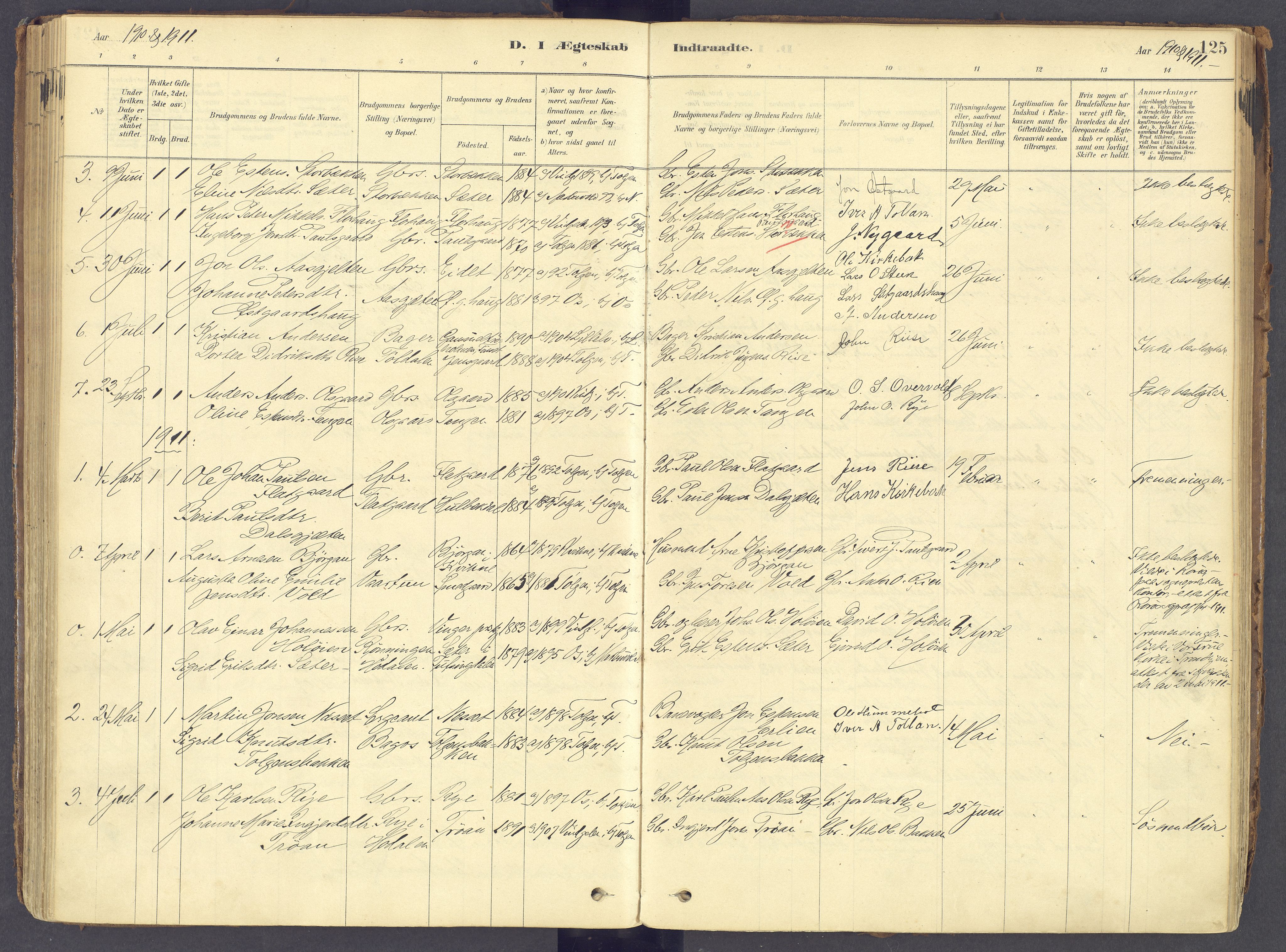 Tolga prestekontor, AV/SAH-PREST-062/K/L0011: Parish register (official) no. 11, 1877-1920, p. 125